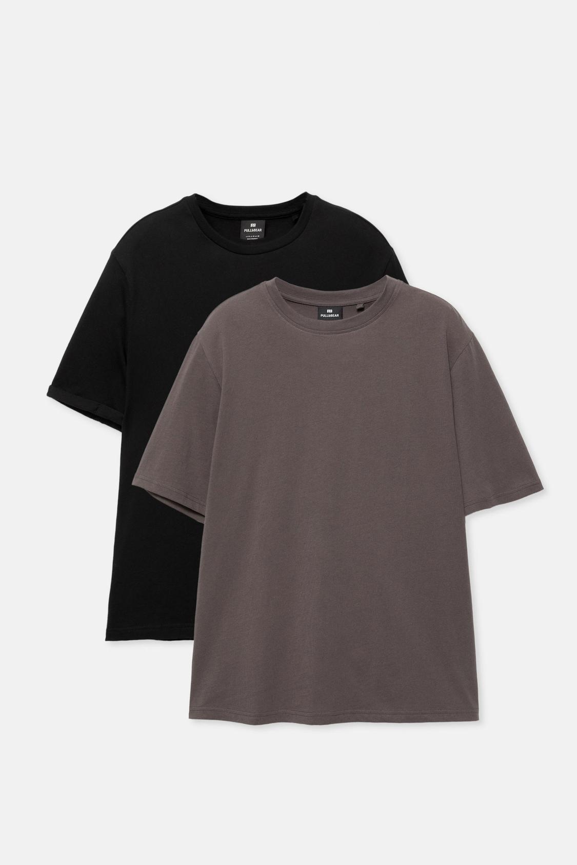 T-shirt Rayé Blanc Pull & Bear - Taille M - Homme - Coton