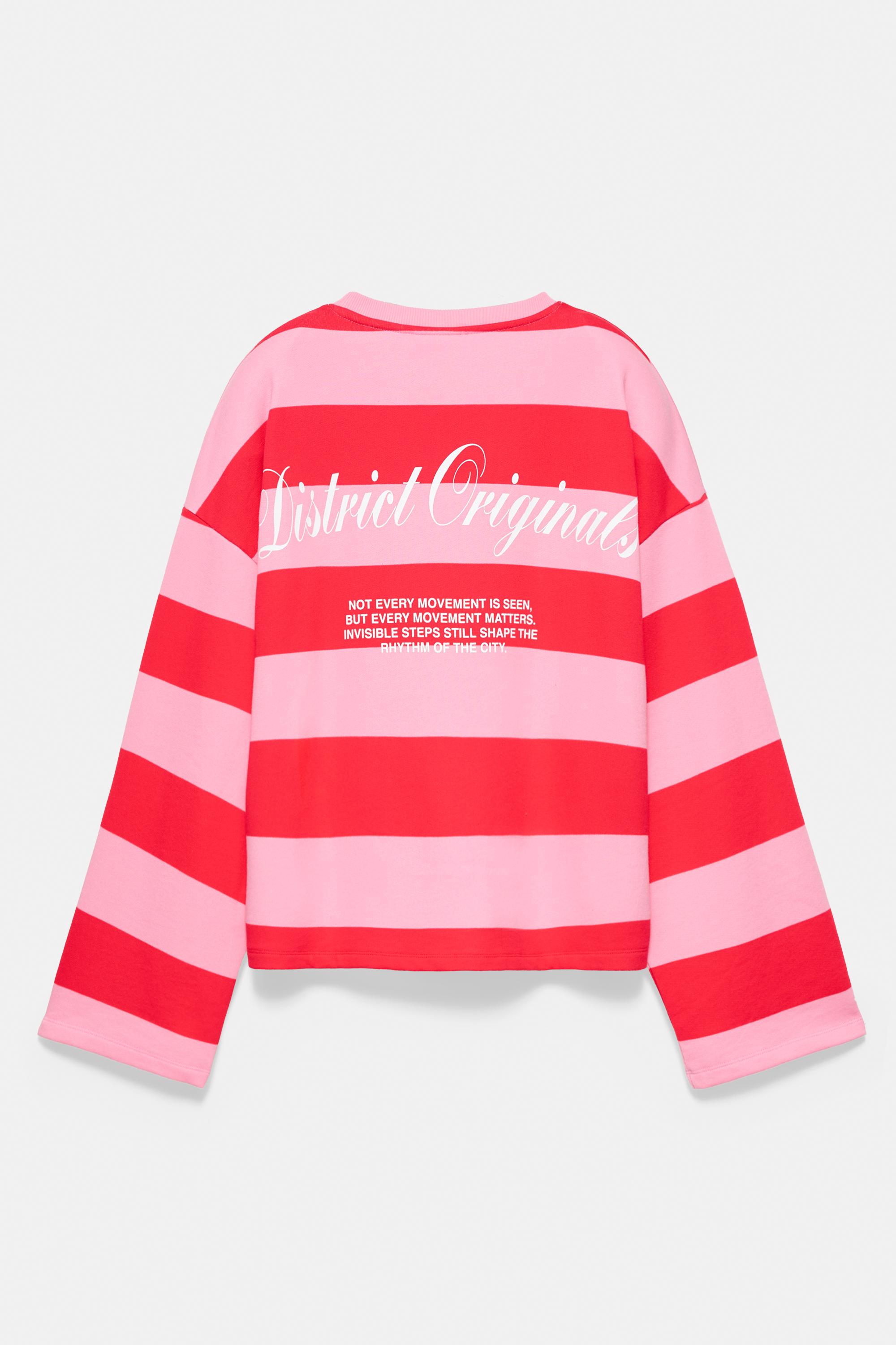 Oversize striped sweatshirt — Red