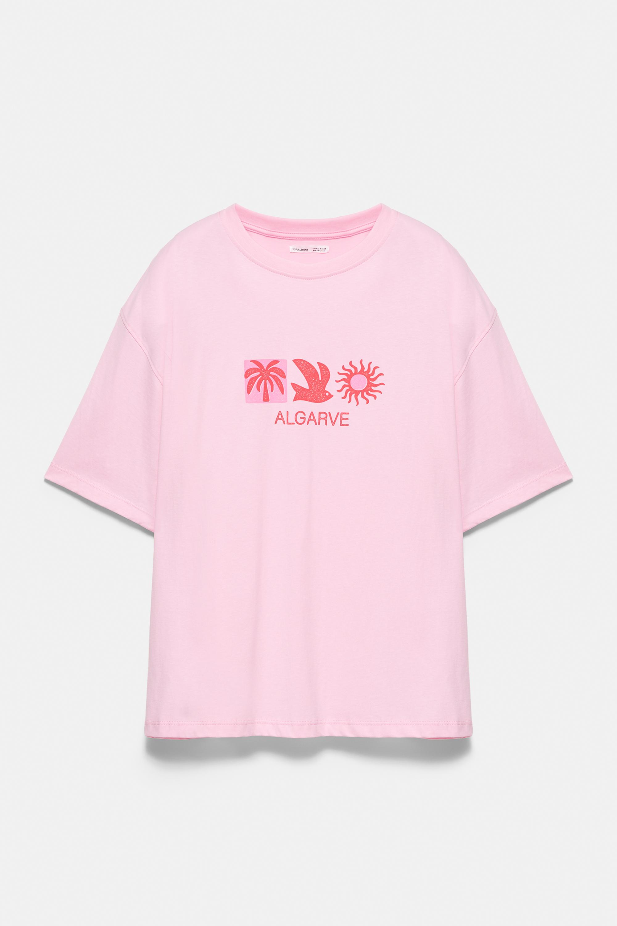 Algarve oversize graphic T-shirt — Pink