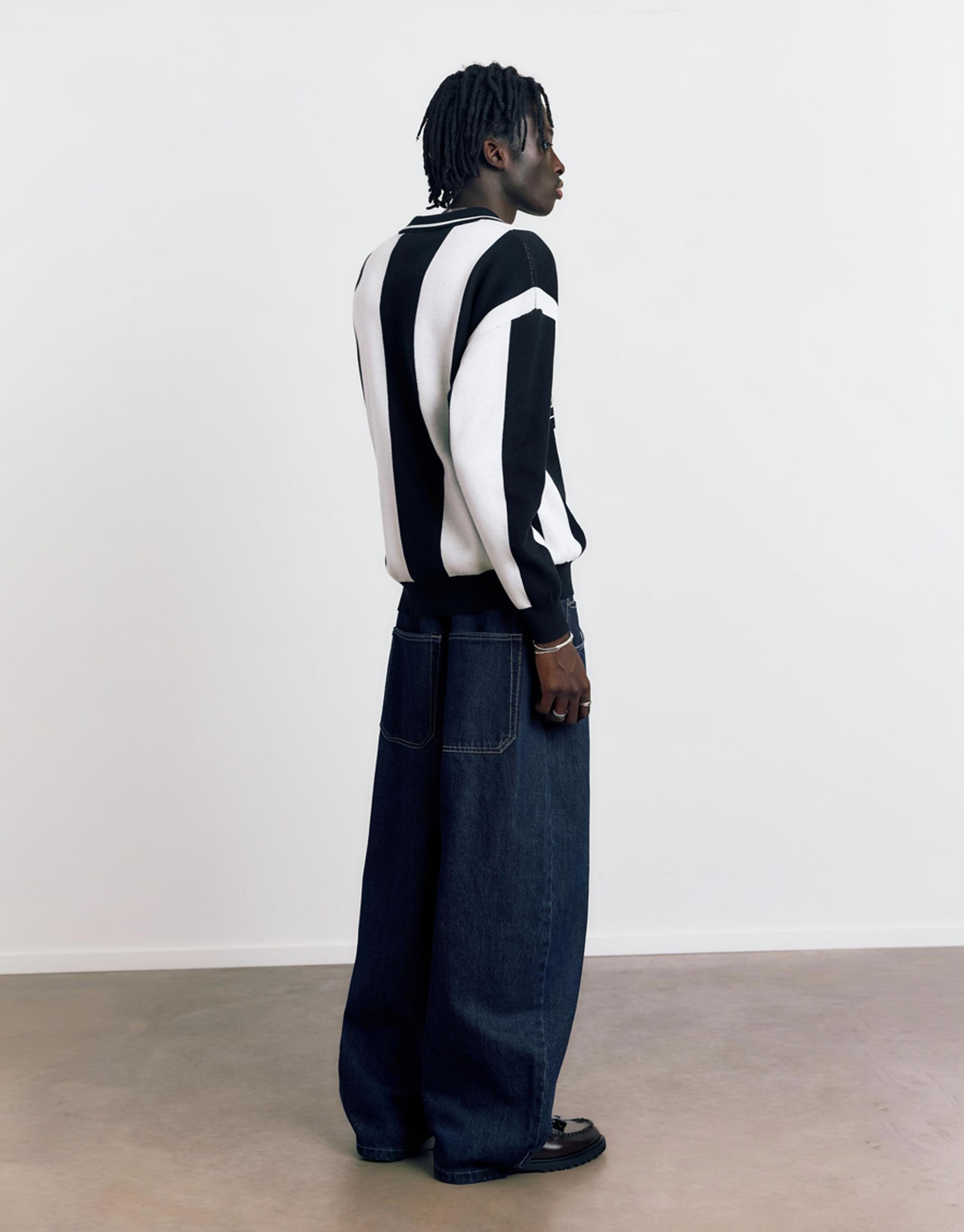 STWD knit polo shirt — White/Black