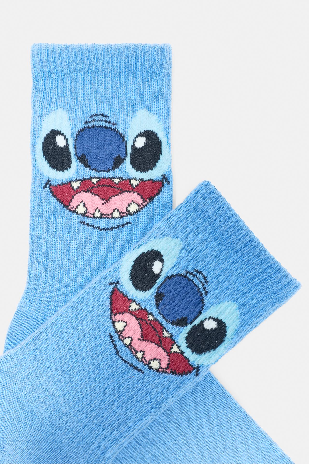Stitch graphic socks — Blue