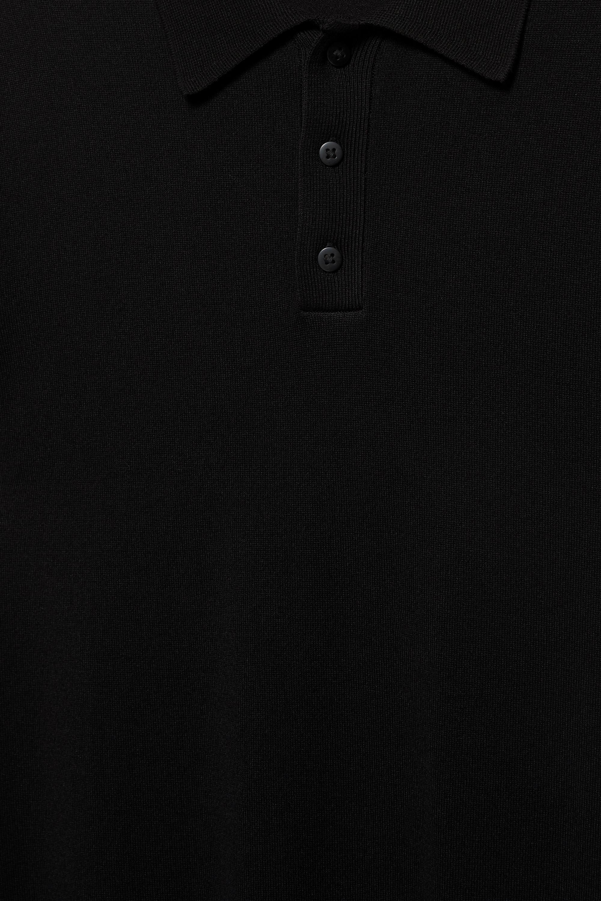 Short sleeve knit polo shirt — Black