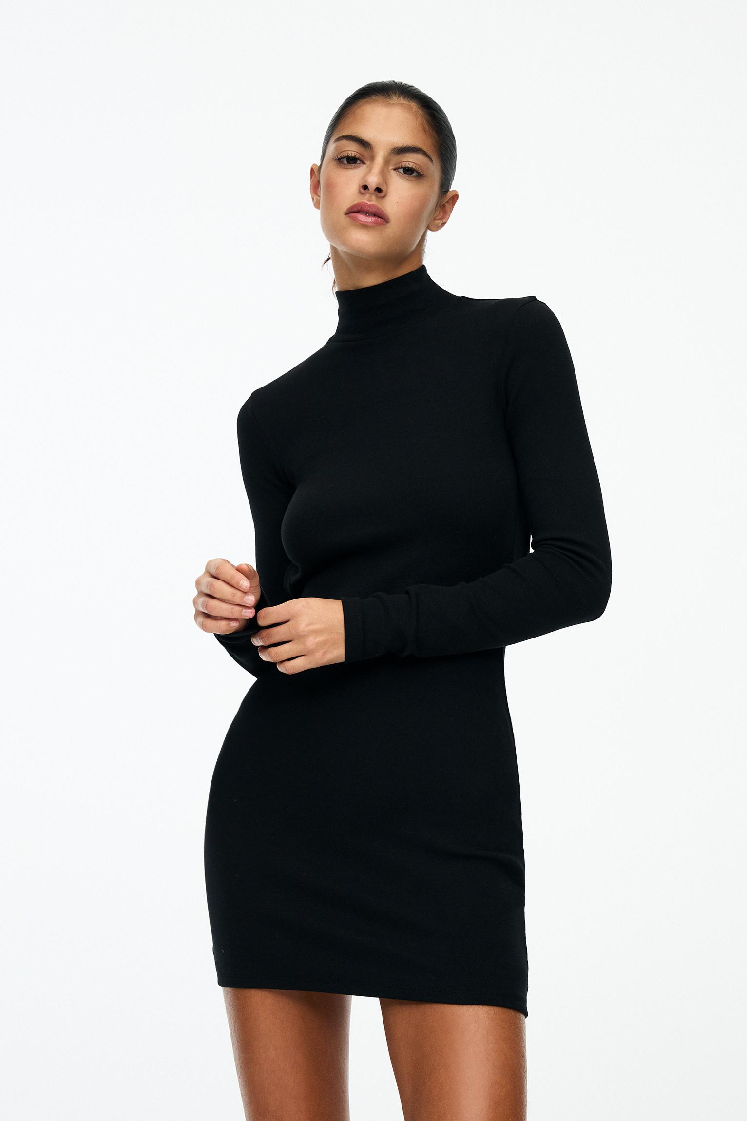 Pull and bear black dress best sale