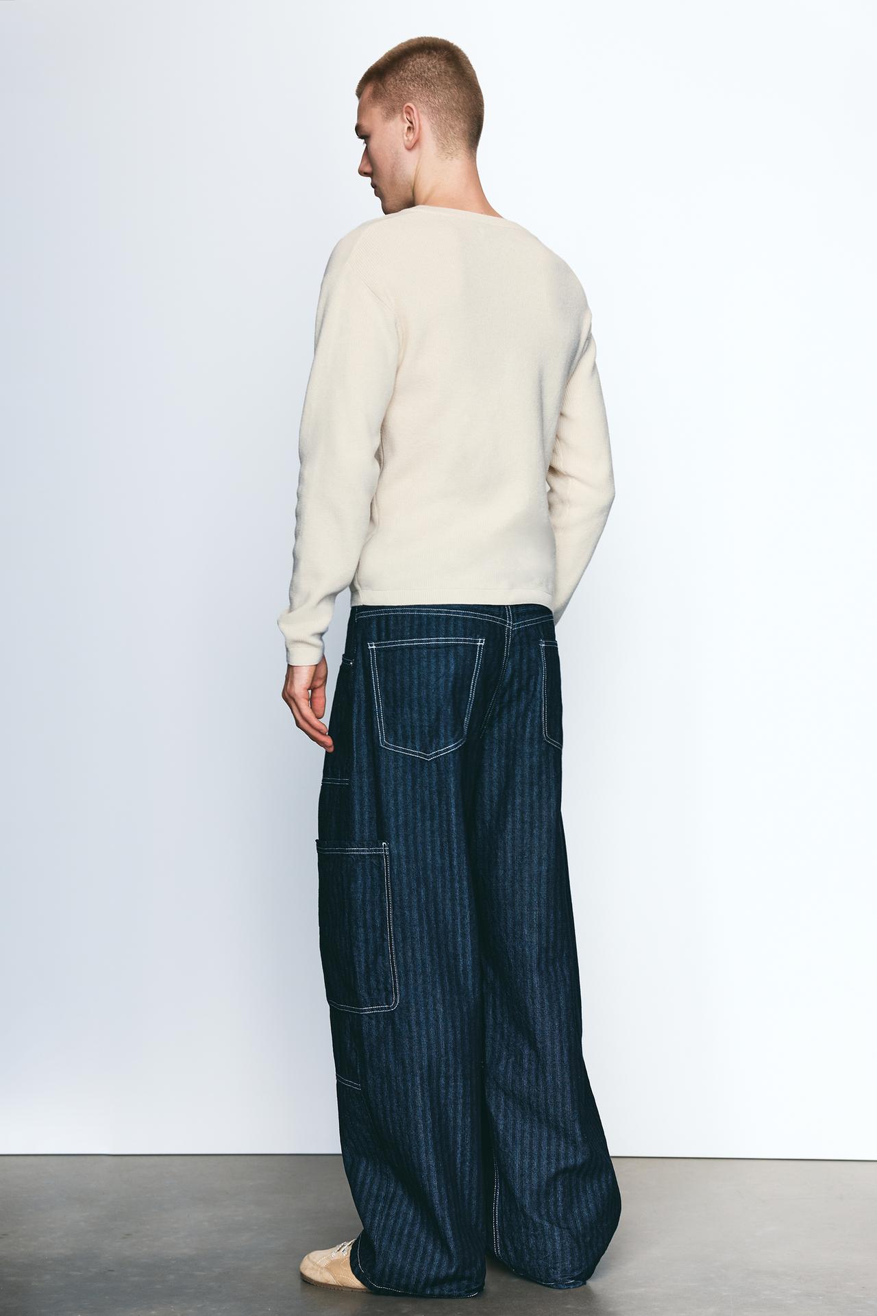 Henley collar jumper — White