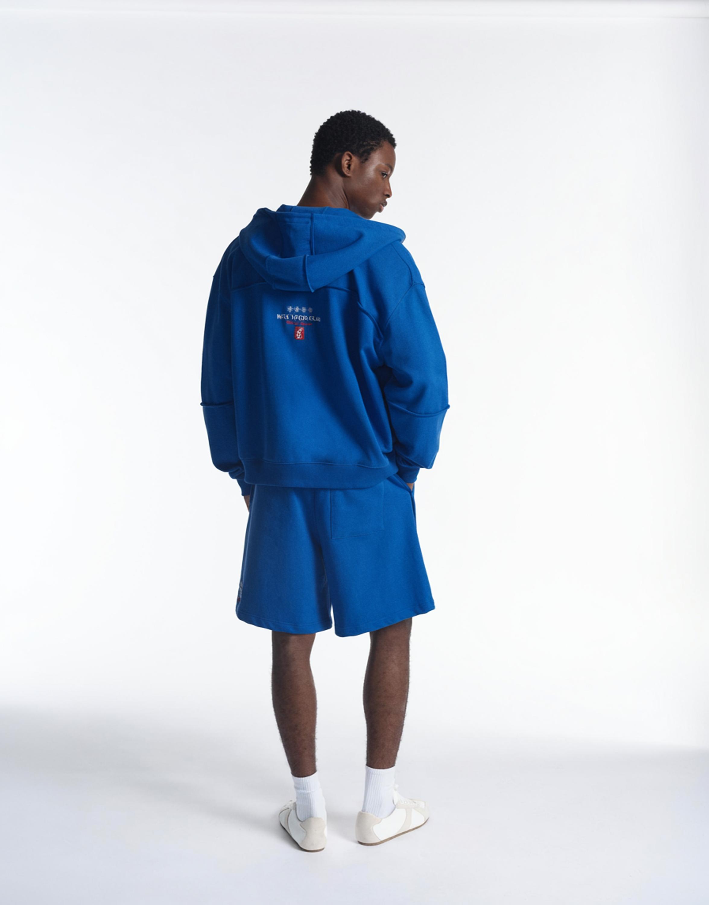 Yacht Club zip-up sweatshirt — Deep blue