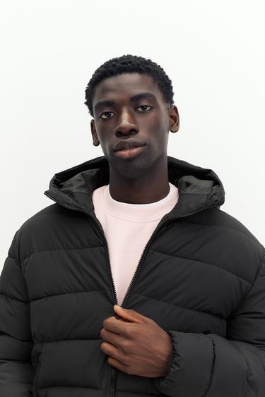 Puffer jacket with hood — Black 3