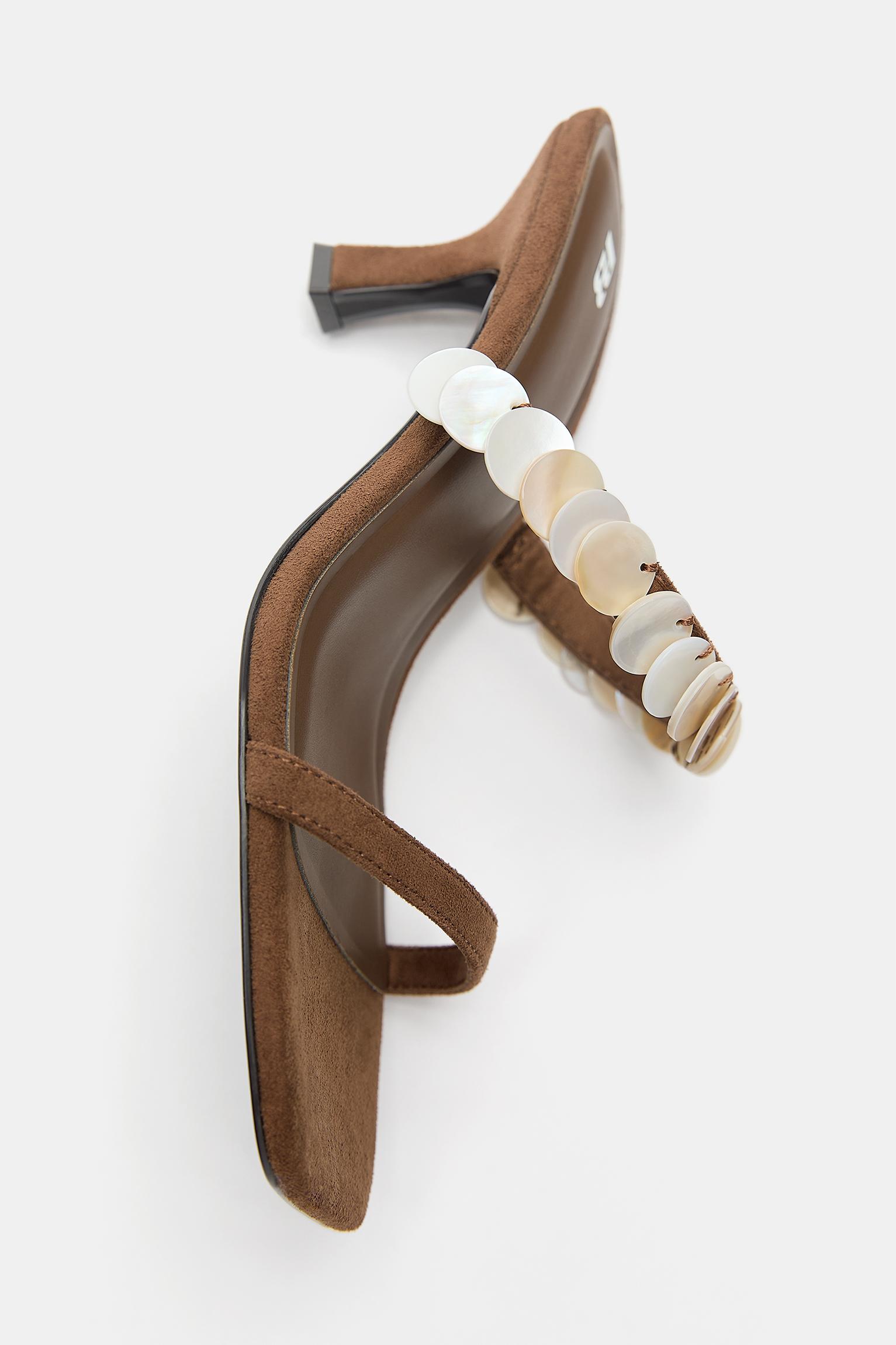 Boncuklu topuklu sandalet - Görsel 8