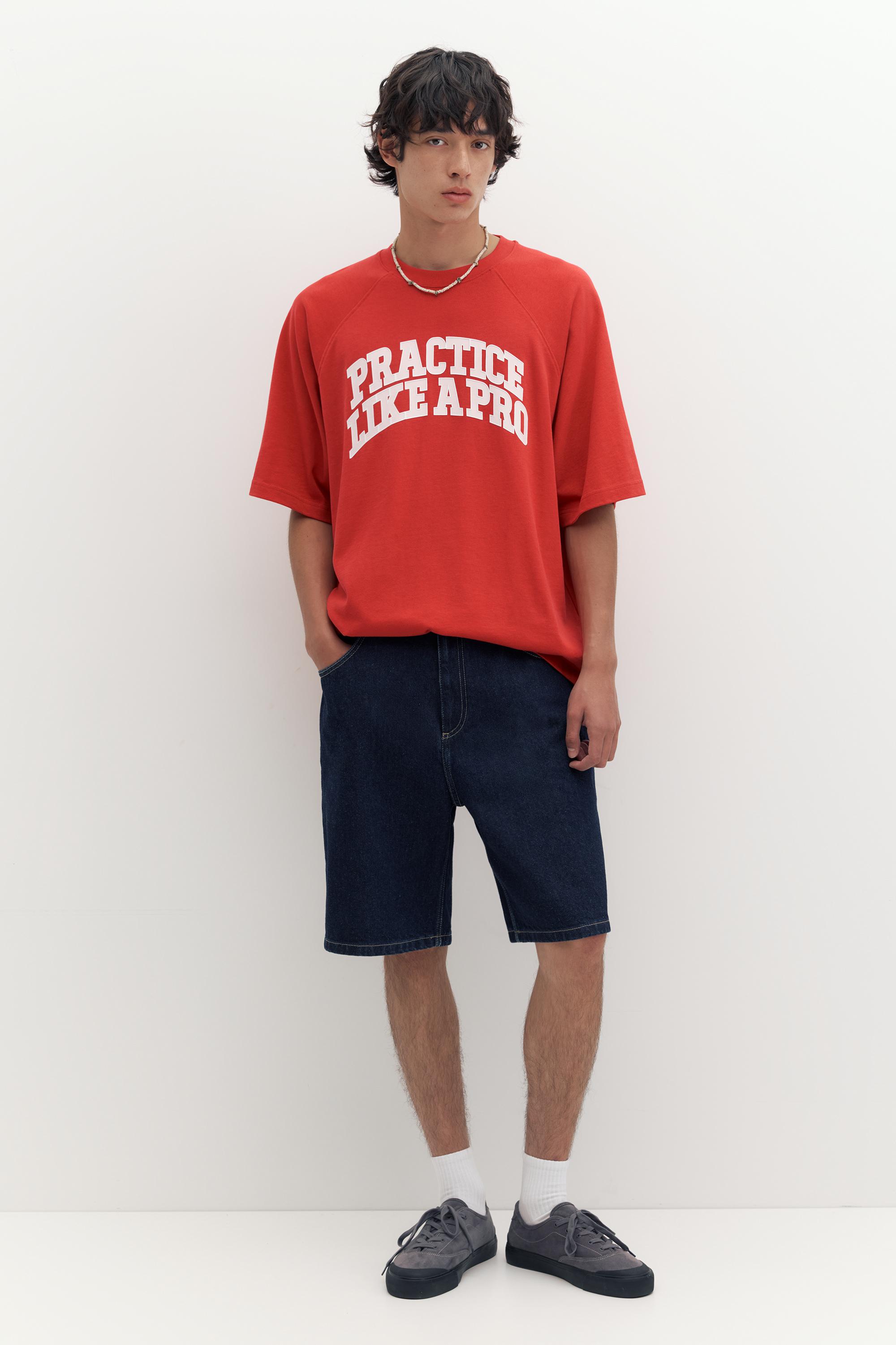 Baggy denim Bermuda shorts — Navy