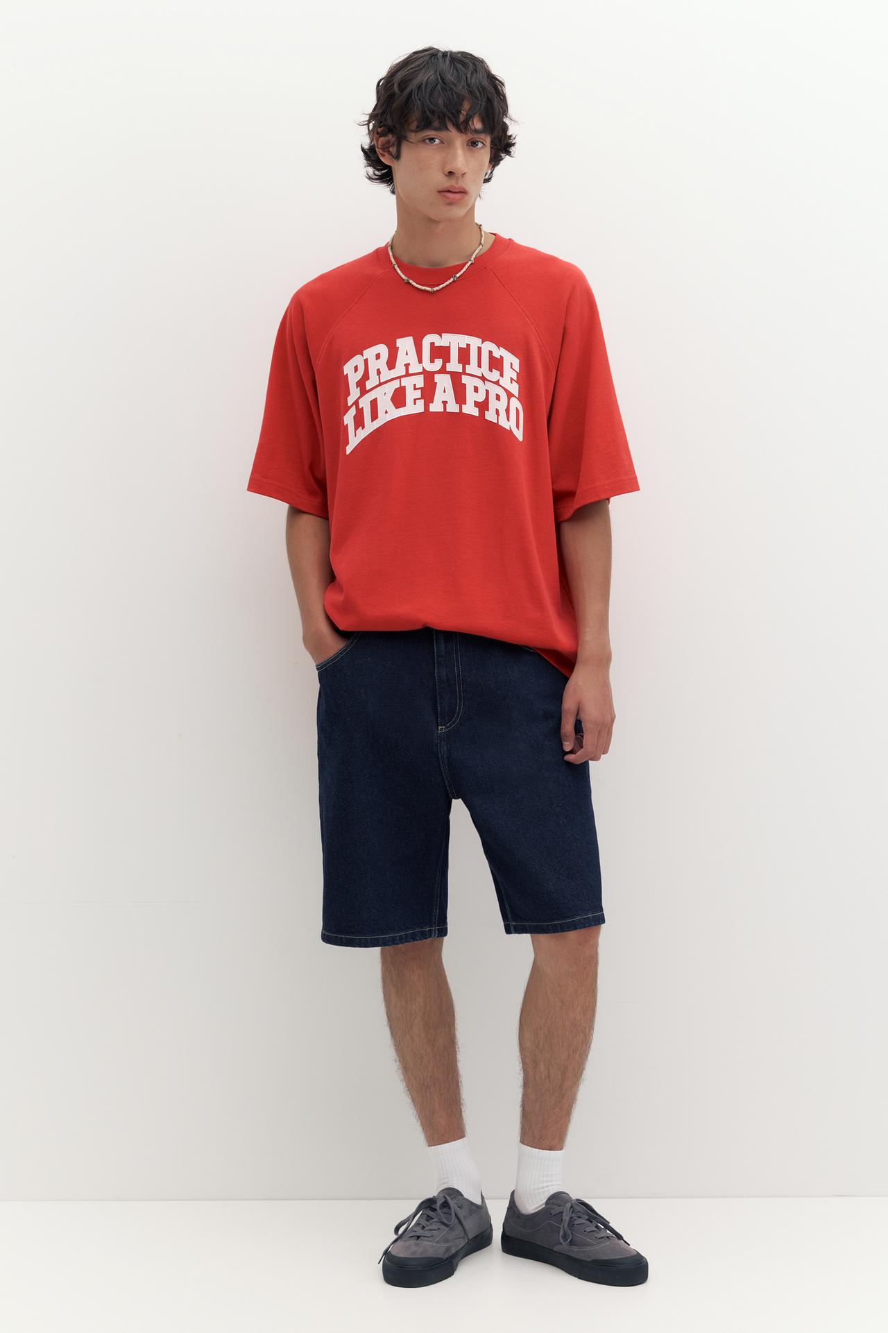 Baggy denim Bermuda shorts — Navy