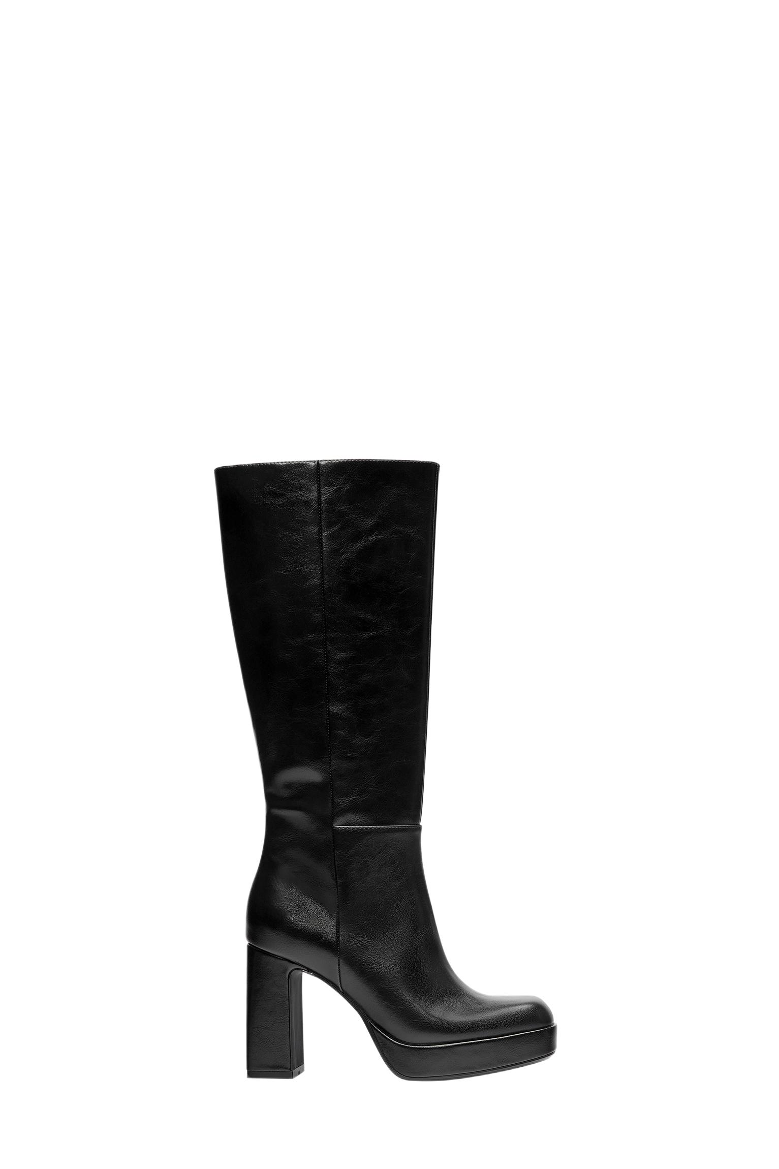 High-heel platform boots — Black