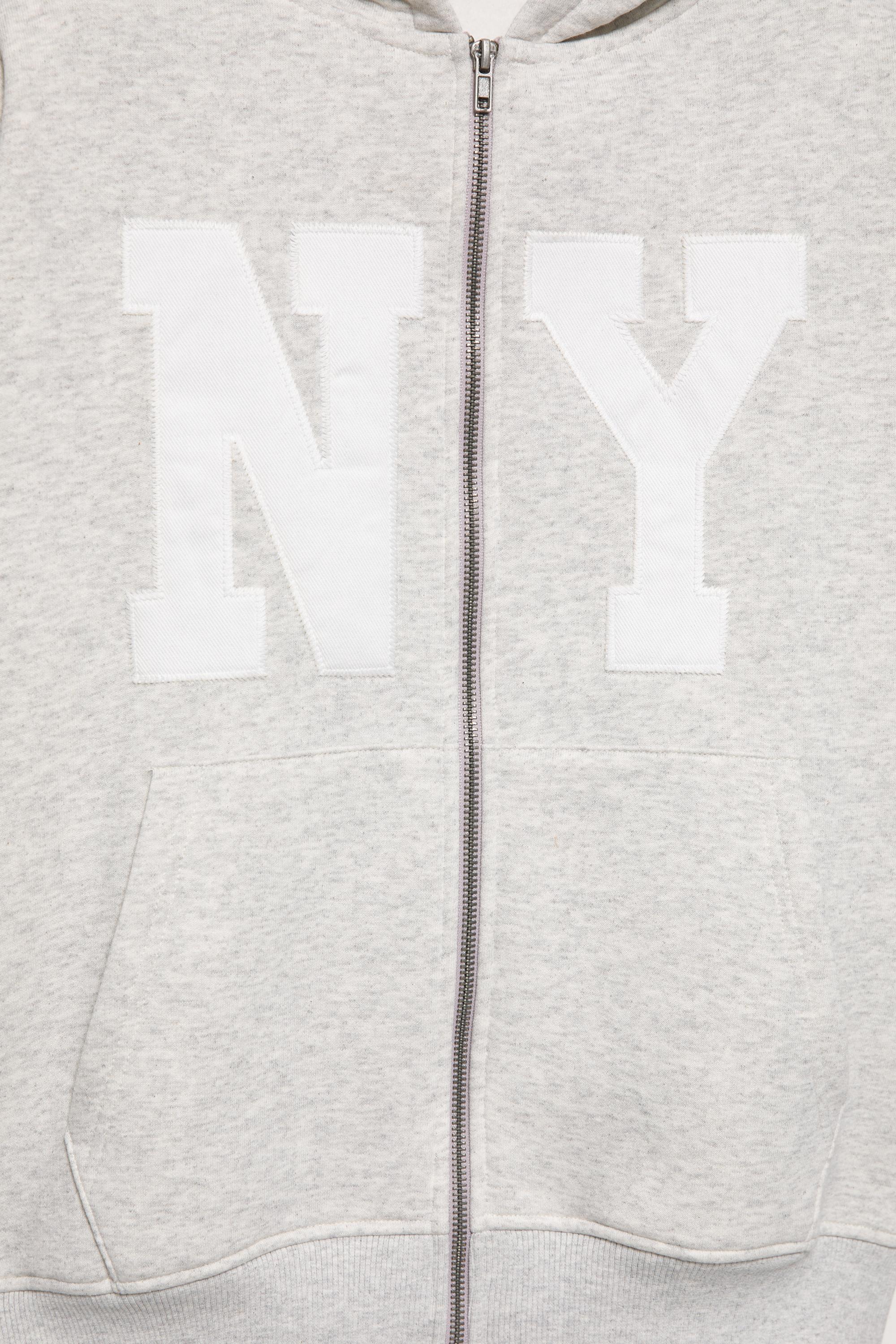 Graphic zip-up hoodie — Grey marl
