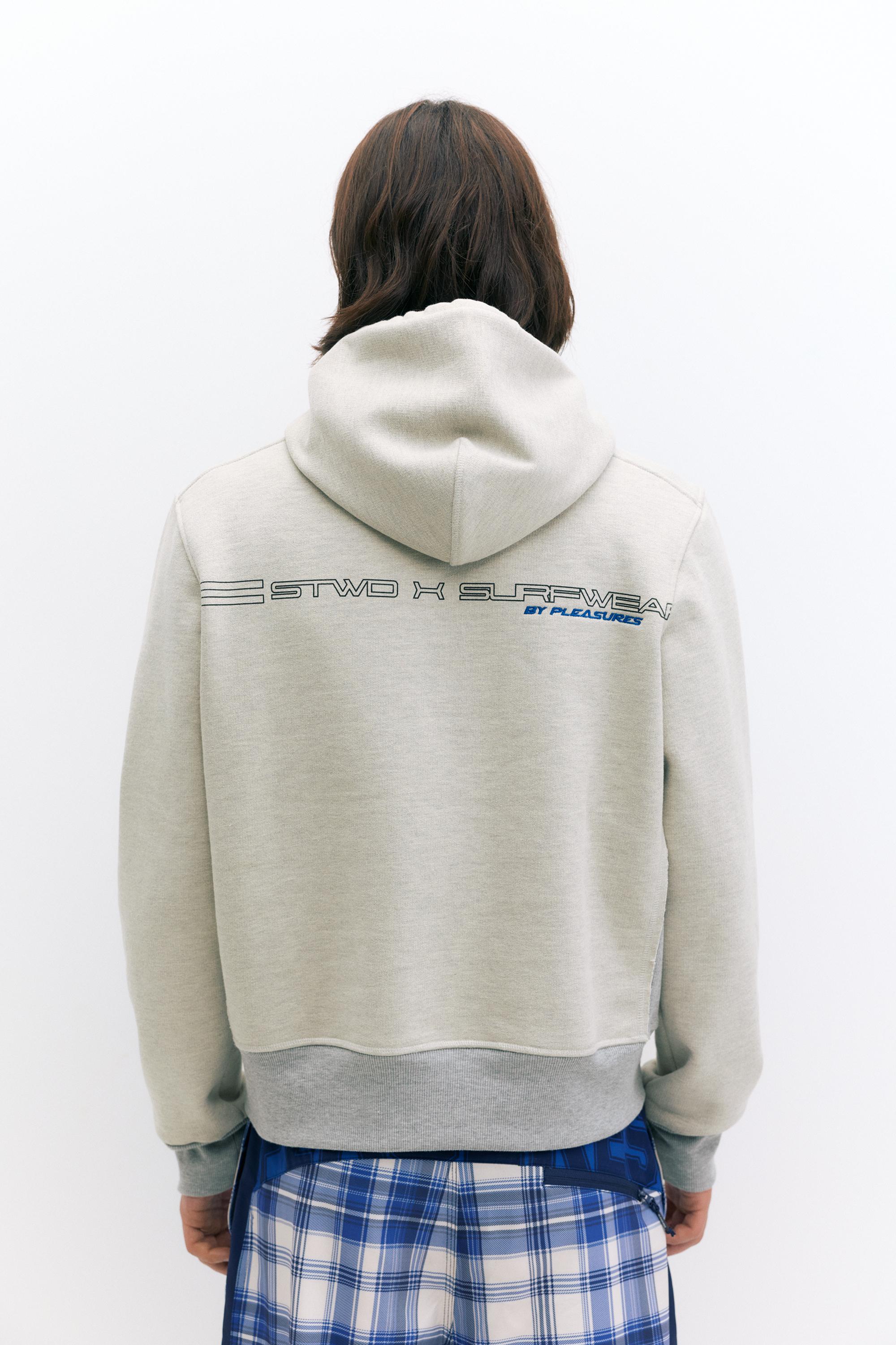 Pleasures x STWD hoodie — Grey/Camel
