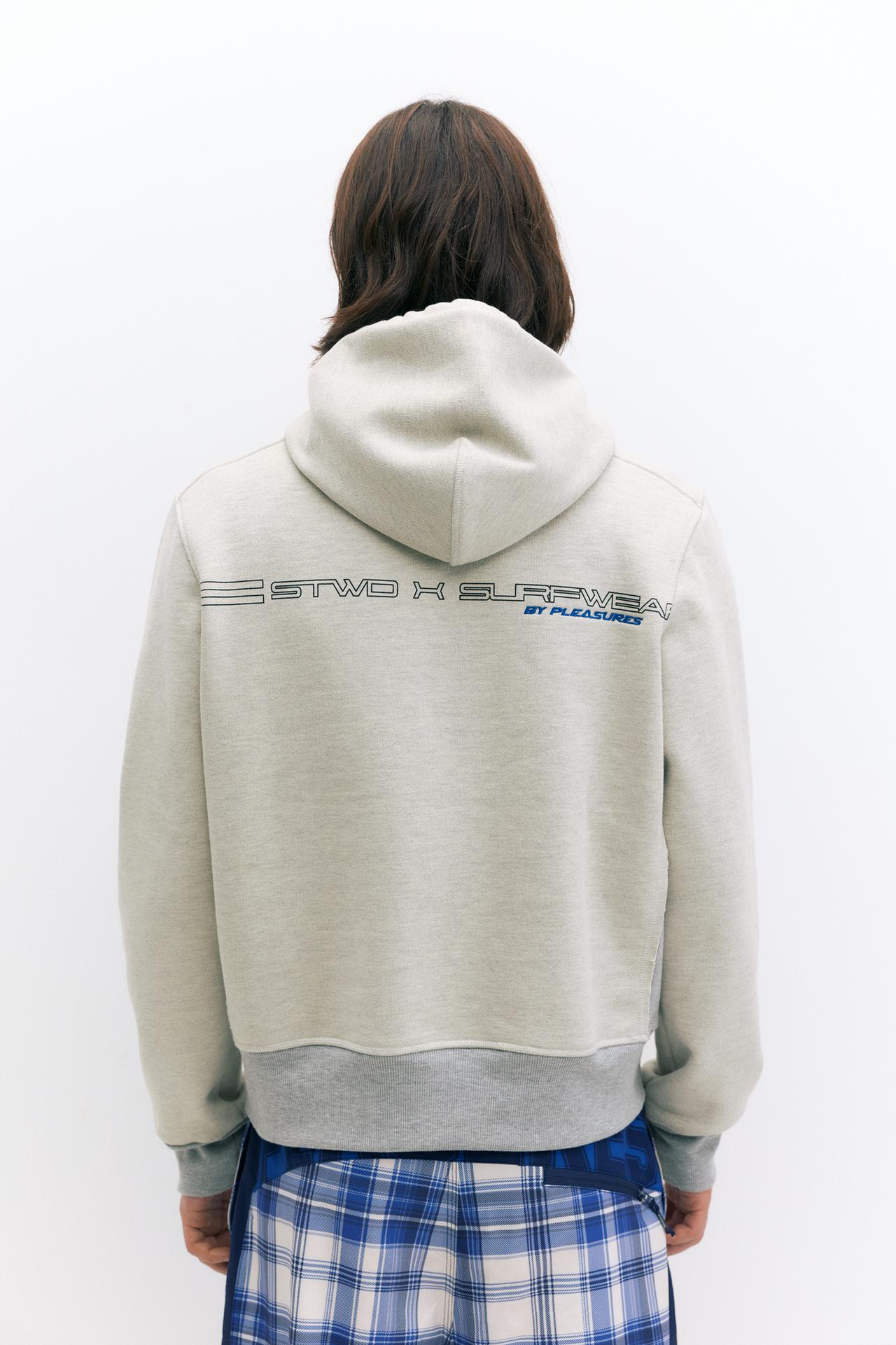 Pleasures x STWD hoodie — Grey/Camel