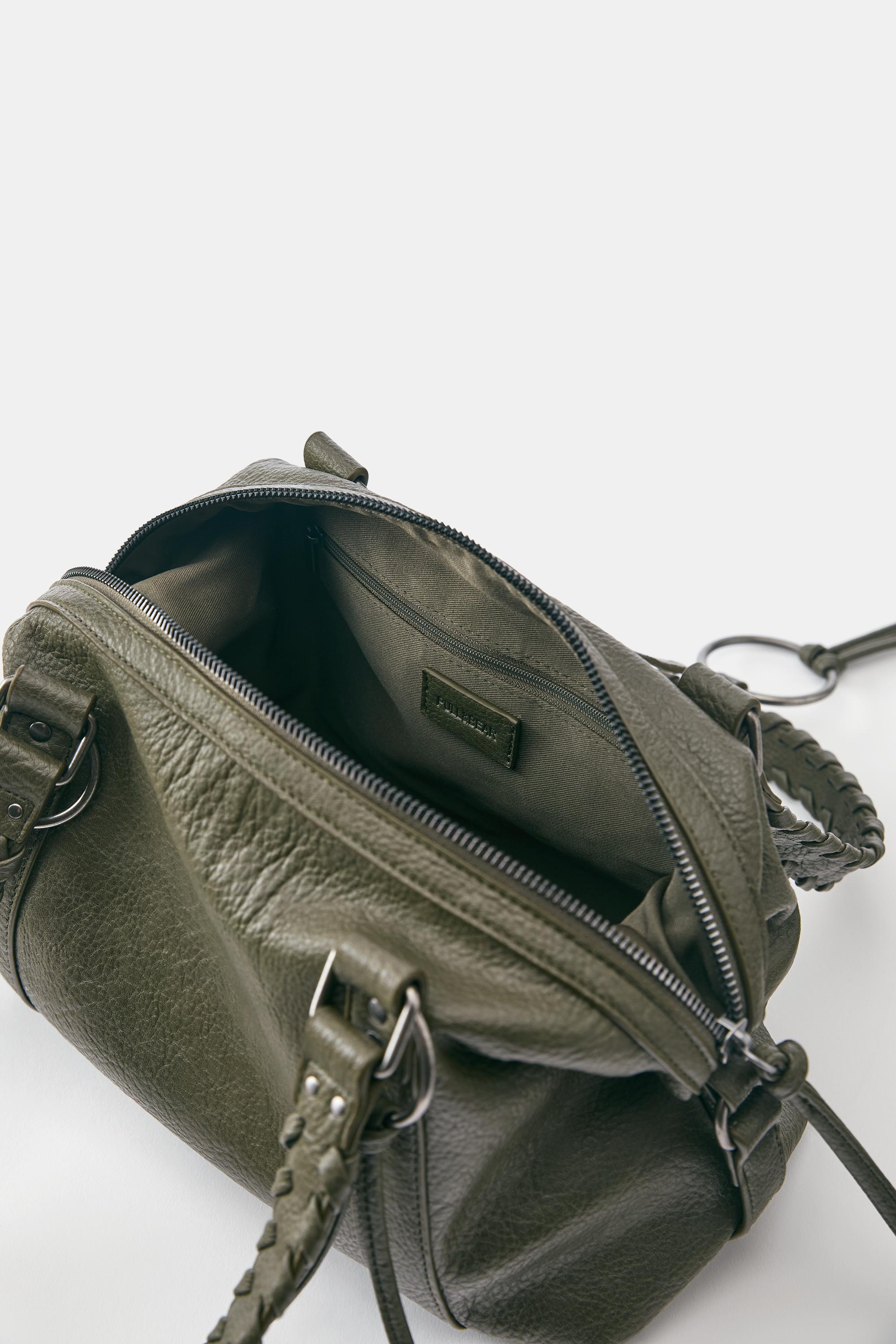 Ring detail shoulder bag — Khaki