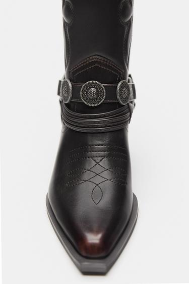 Cowboy boots with metal details — Burgundy 5