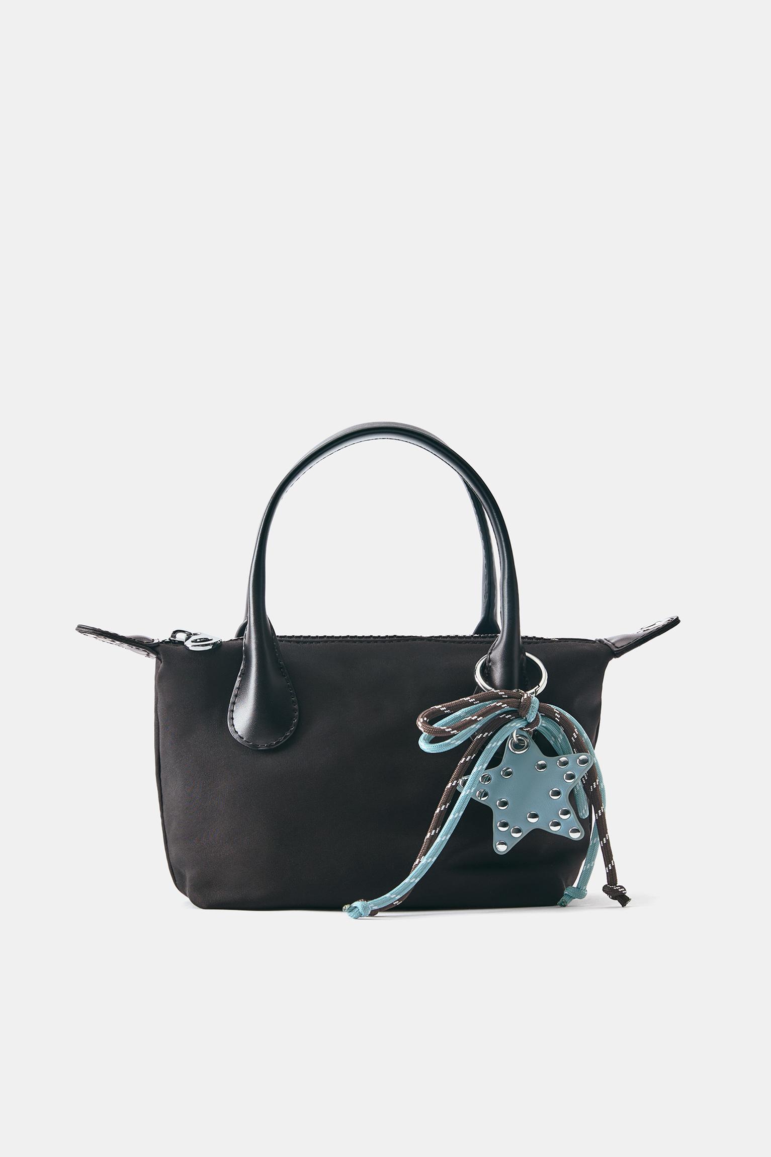 Embellished nylon crossbody bag — Black