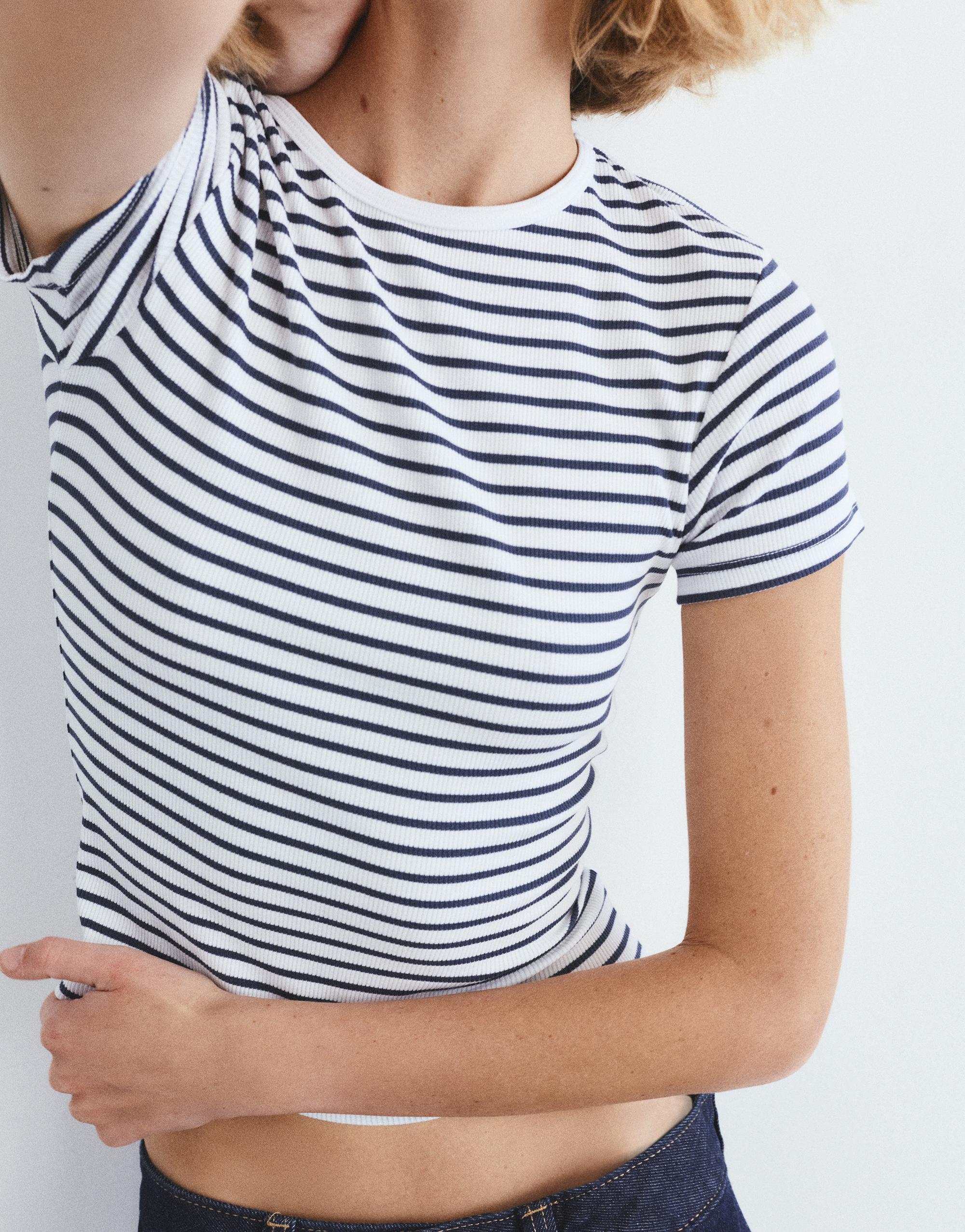 Fitilli kısa kollu t-shirt - Görsel 9