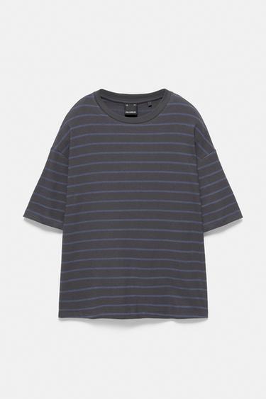 Striped short sleeve sweatshirt — Navy 5
