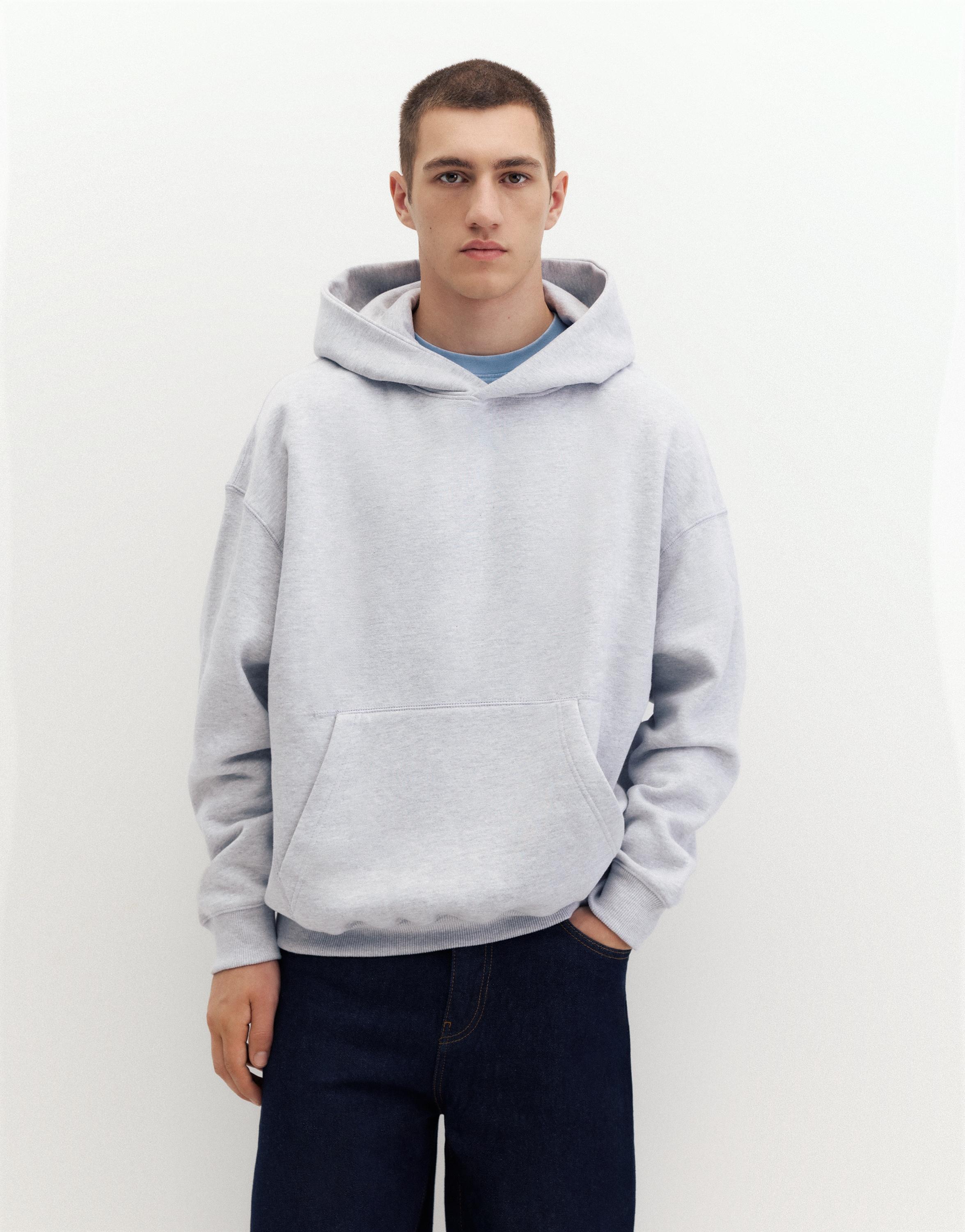 Boxy fit hoodie — Pale marl
