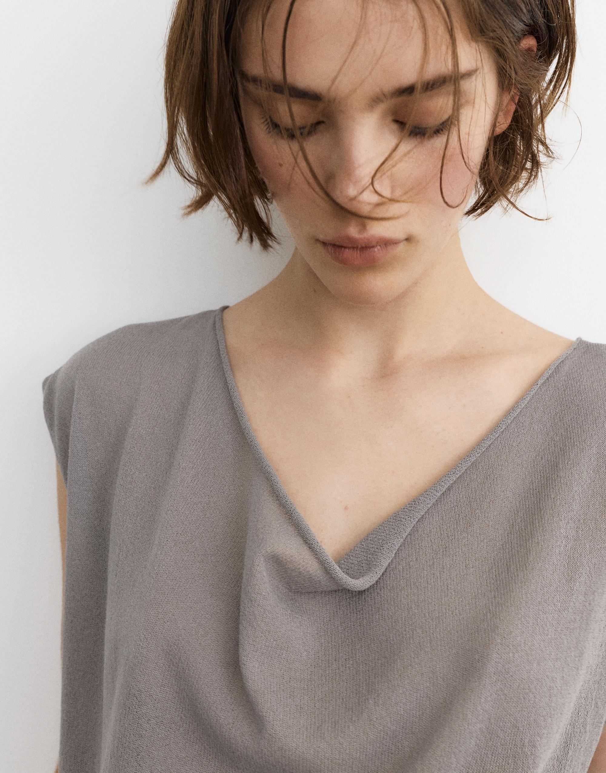 Elastic waist top — Steel