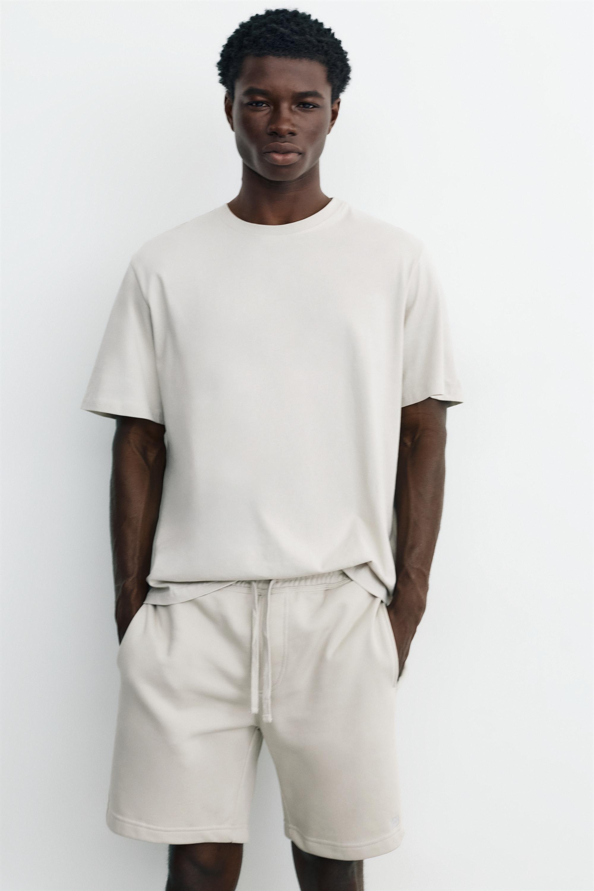 Pack of Bermuda jogger shorts and T-shirt — Ash