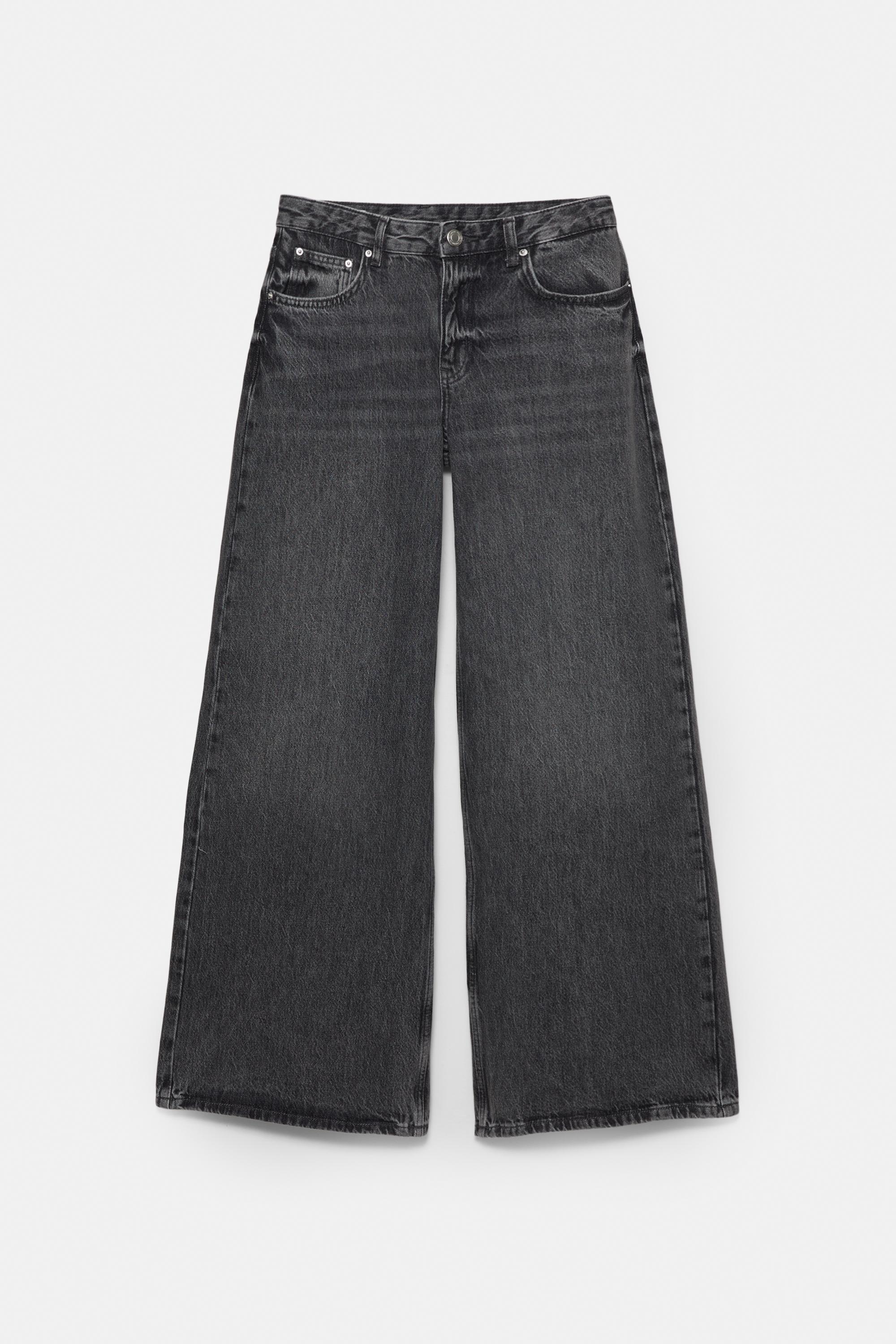 Low-rise wide-leg jeans — Medium grey