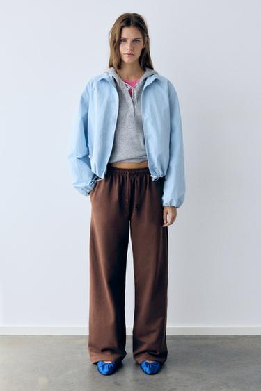 Wide-leg jogger trousers — Brown 2