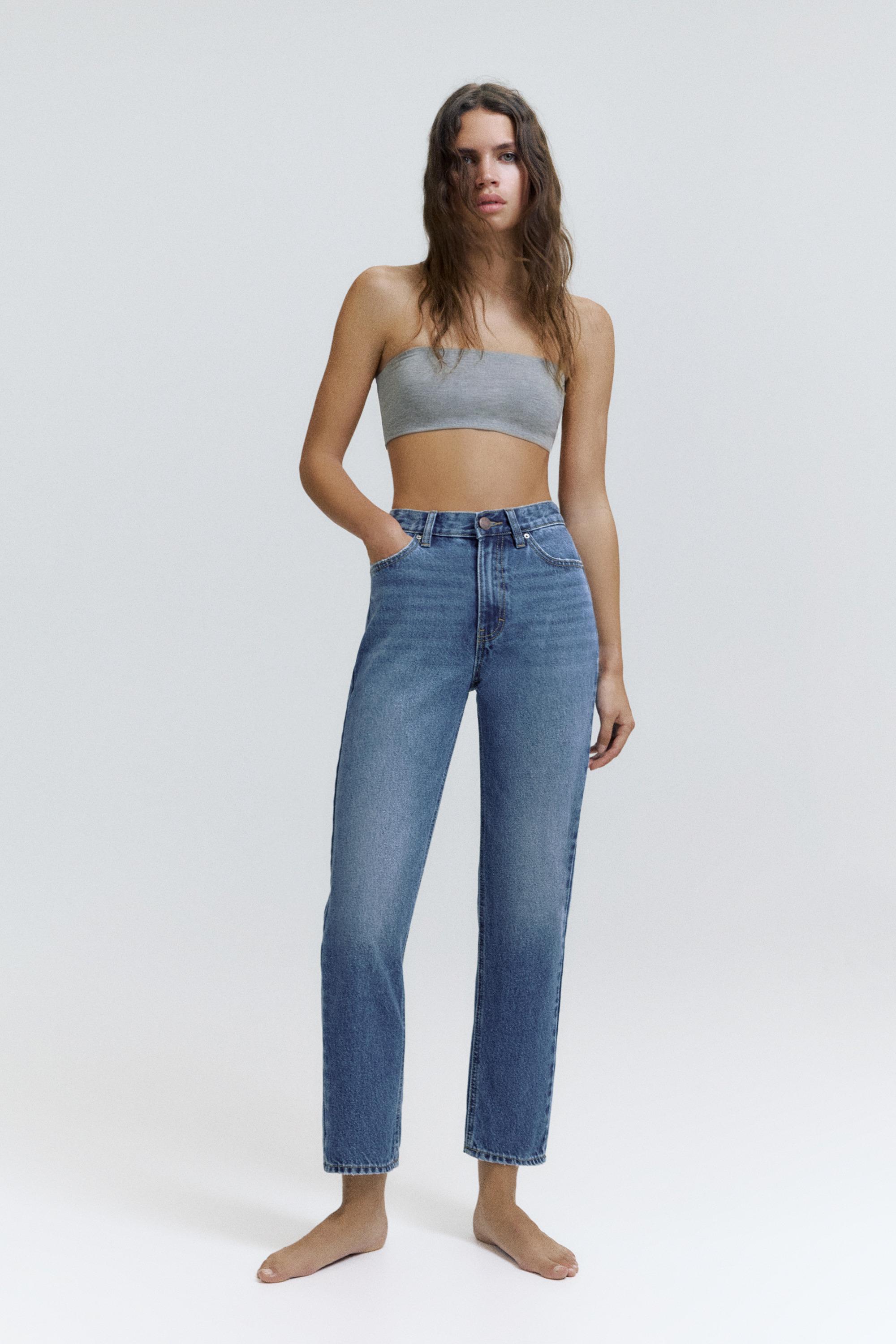 High-waist mom jeans — Dark blue