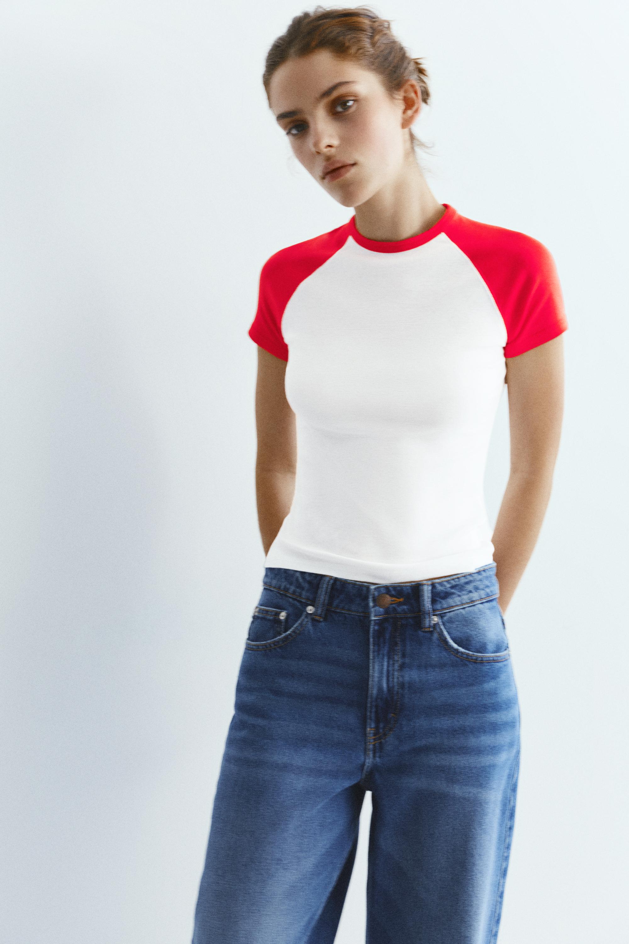 Maglietta A Maniche Corte Raglan
