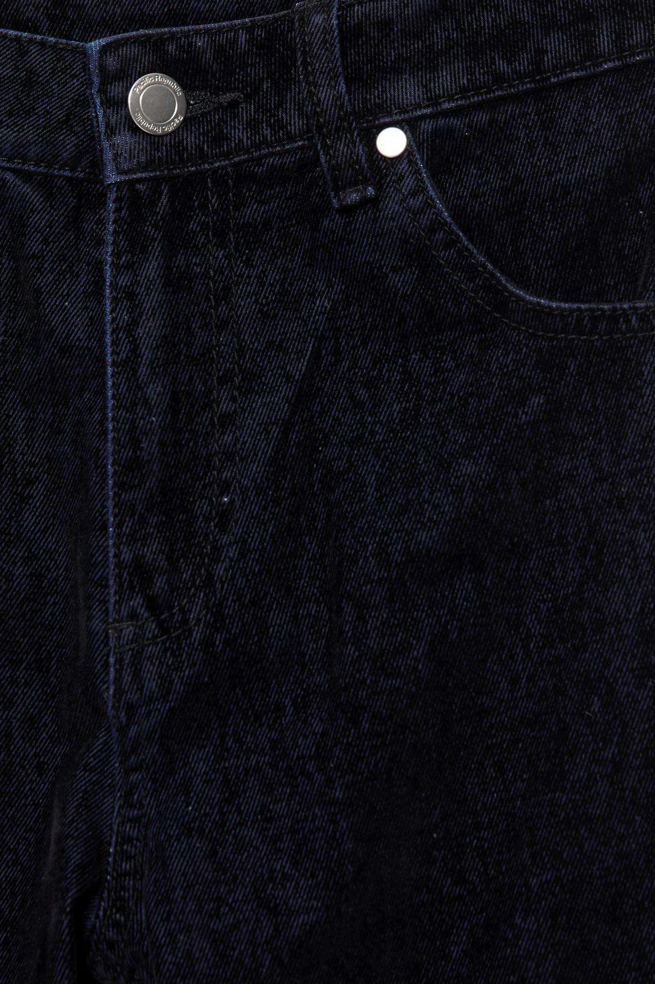 Straight-leg velvet-effect trousers — Black