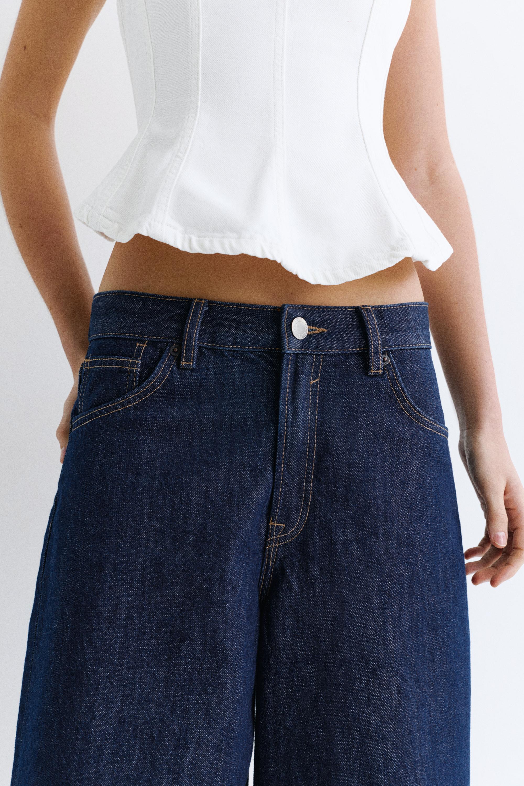 Low-rise denim jorts — Navy
