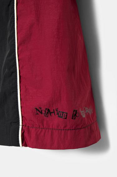 Panelled swimming trunks — Burgundy 2