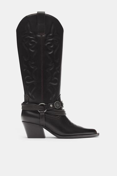 Cowboy boots with metal details — Burgundy 1