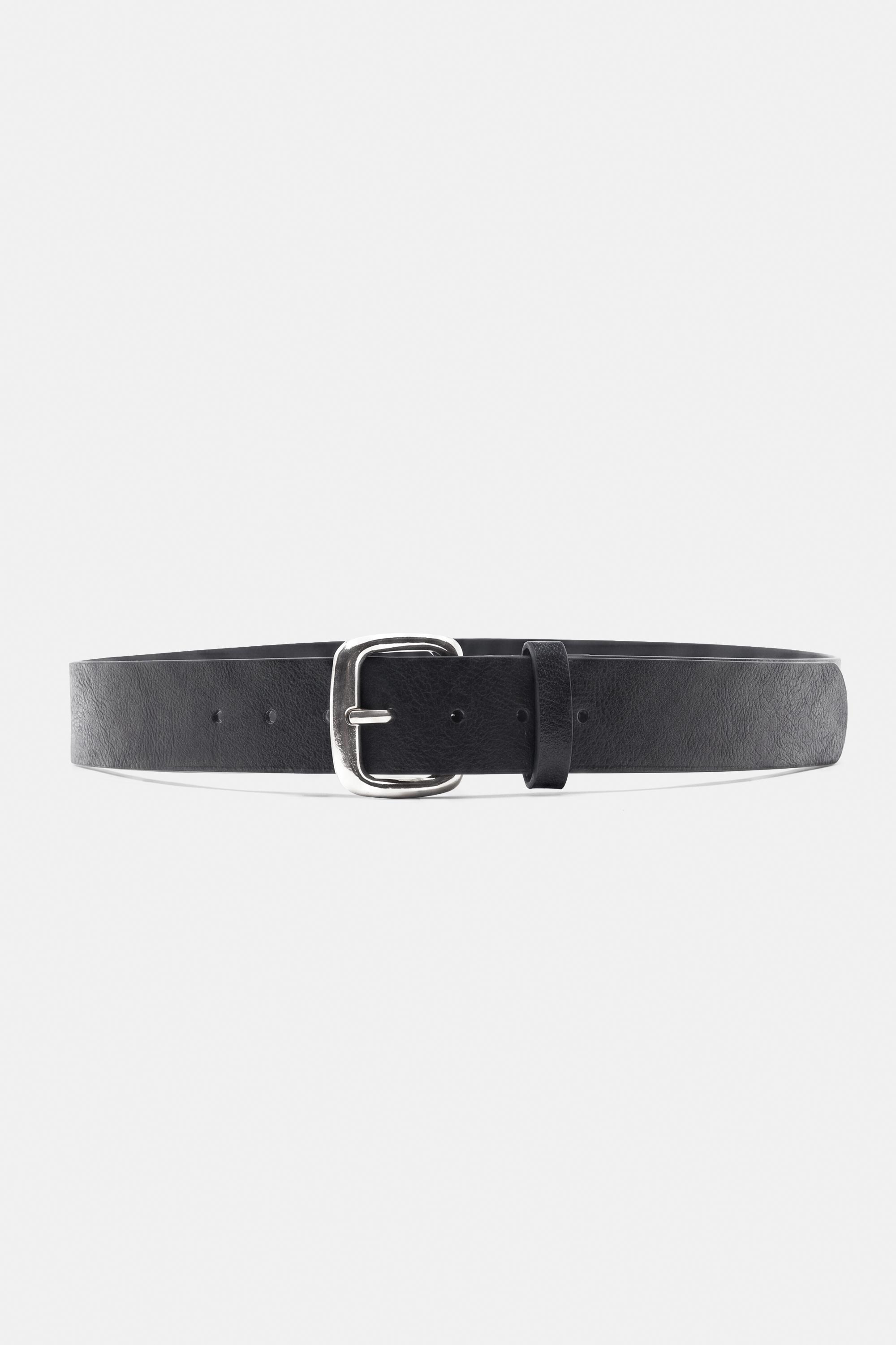 Square buckle belt — Black