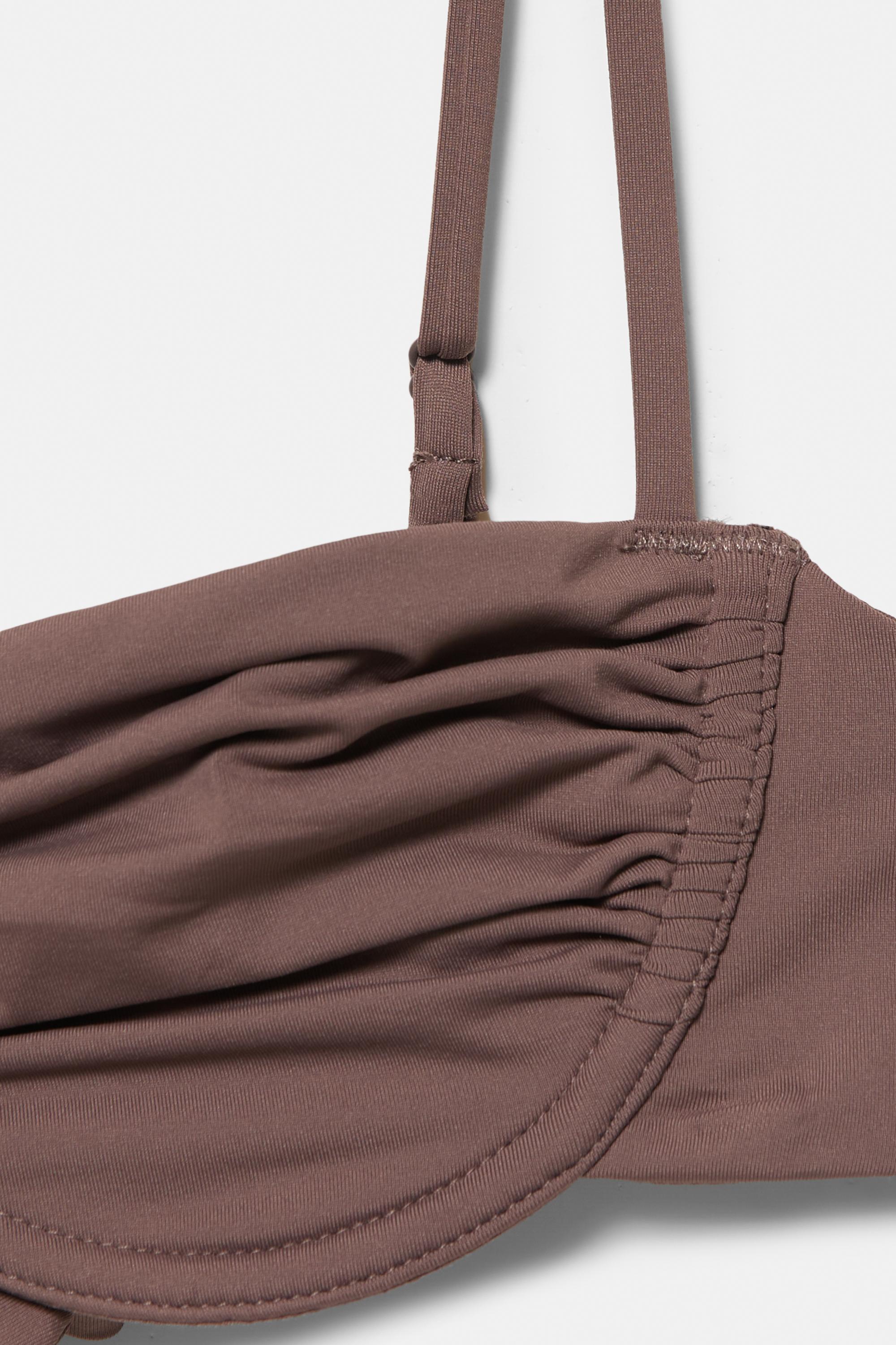 Drape detaylı balkonet bikini üstü - Görsel 29