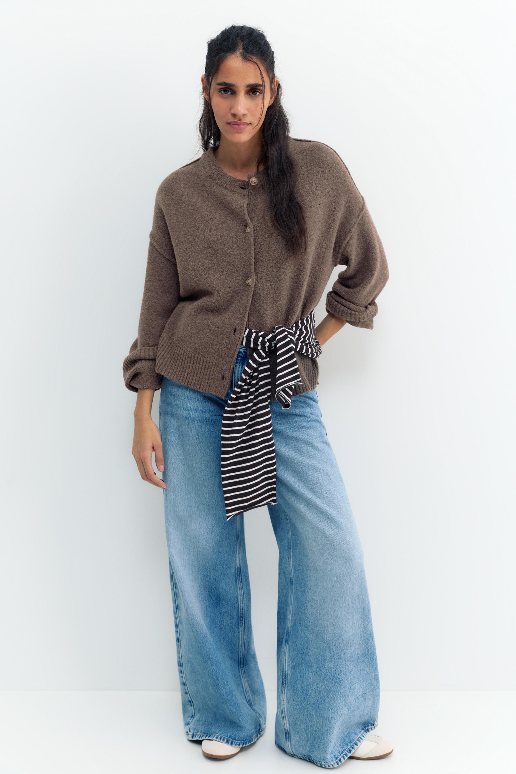Soft knit cardigan — Brown