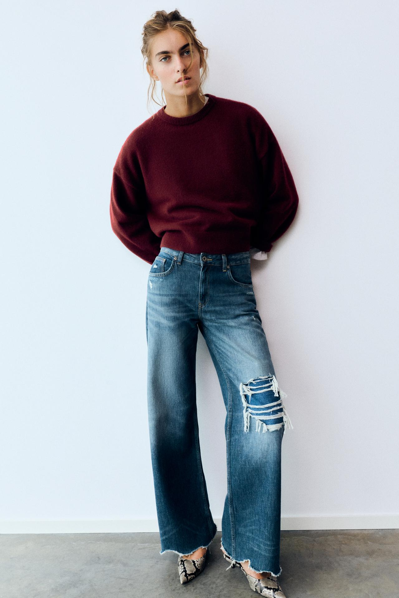 Soft-touch boxy jumper — Burgundy