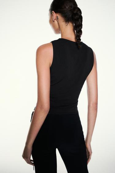 Cut-out embellished top — Black 5