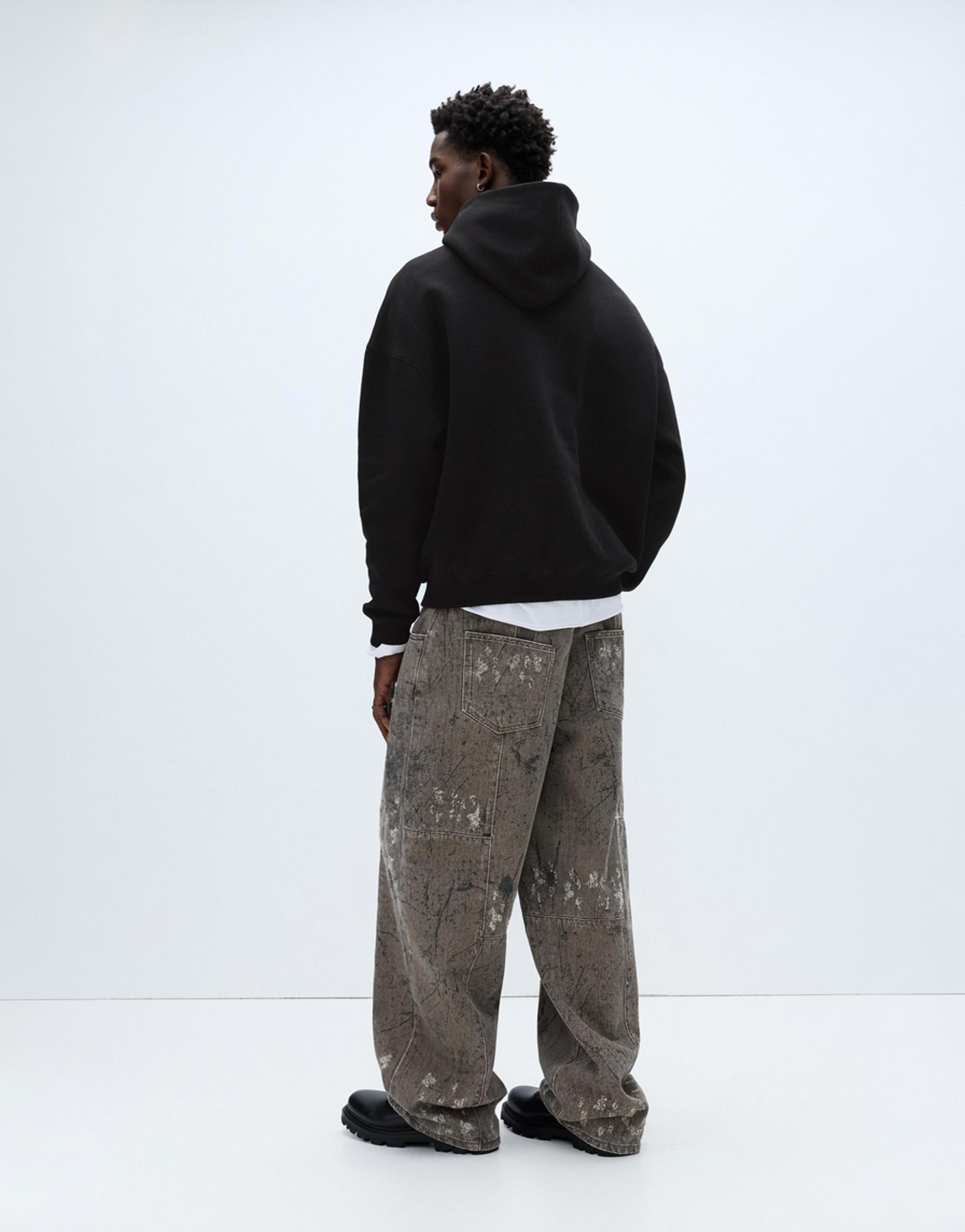 Bol kesim kapüşonlu sweatshirt - Görsel 14