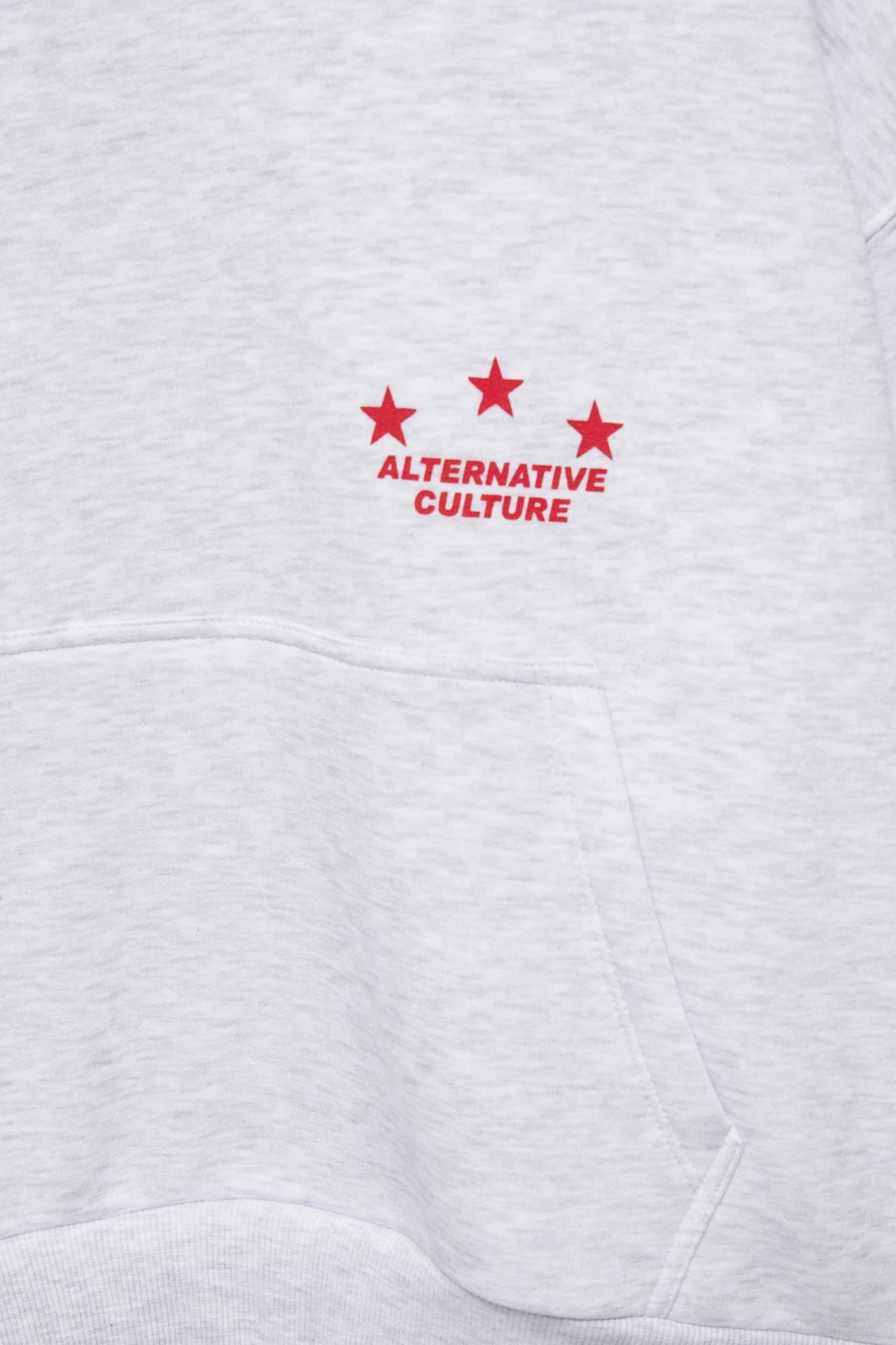 Star graphic hoodie — Grey marl