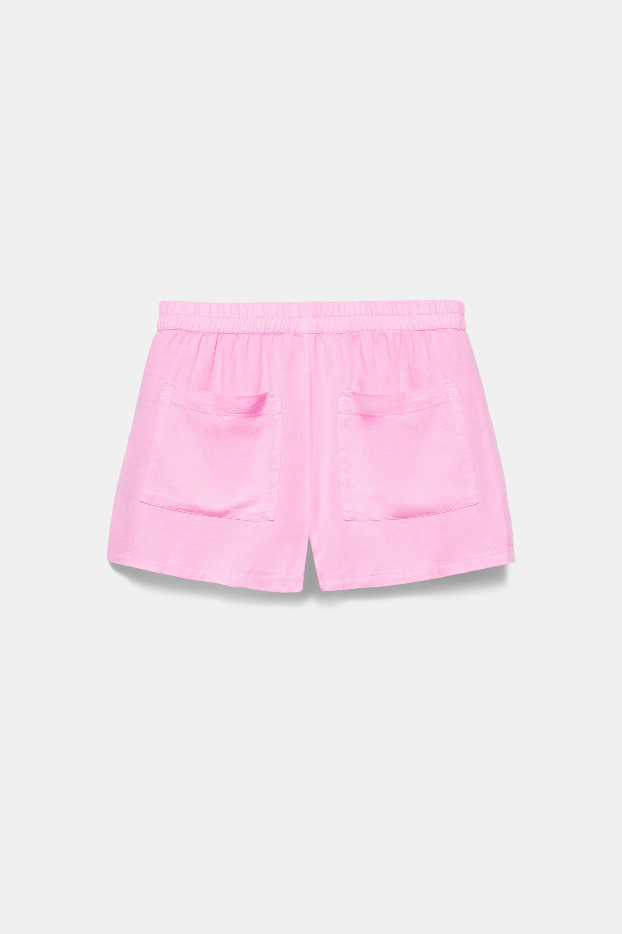 Linen blend shorts — Pink