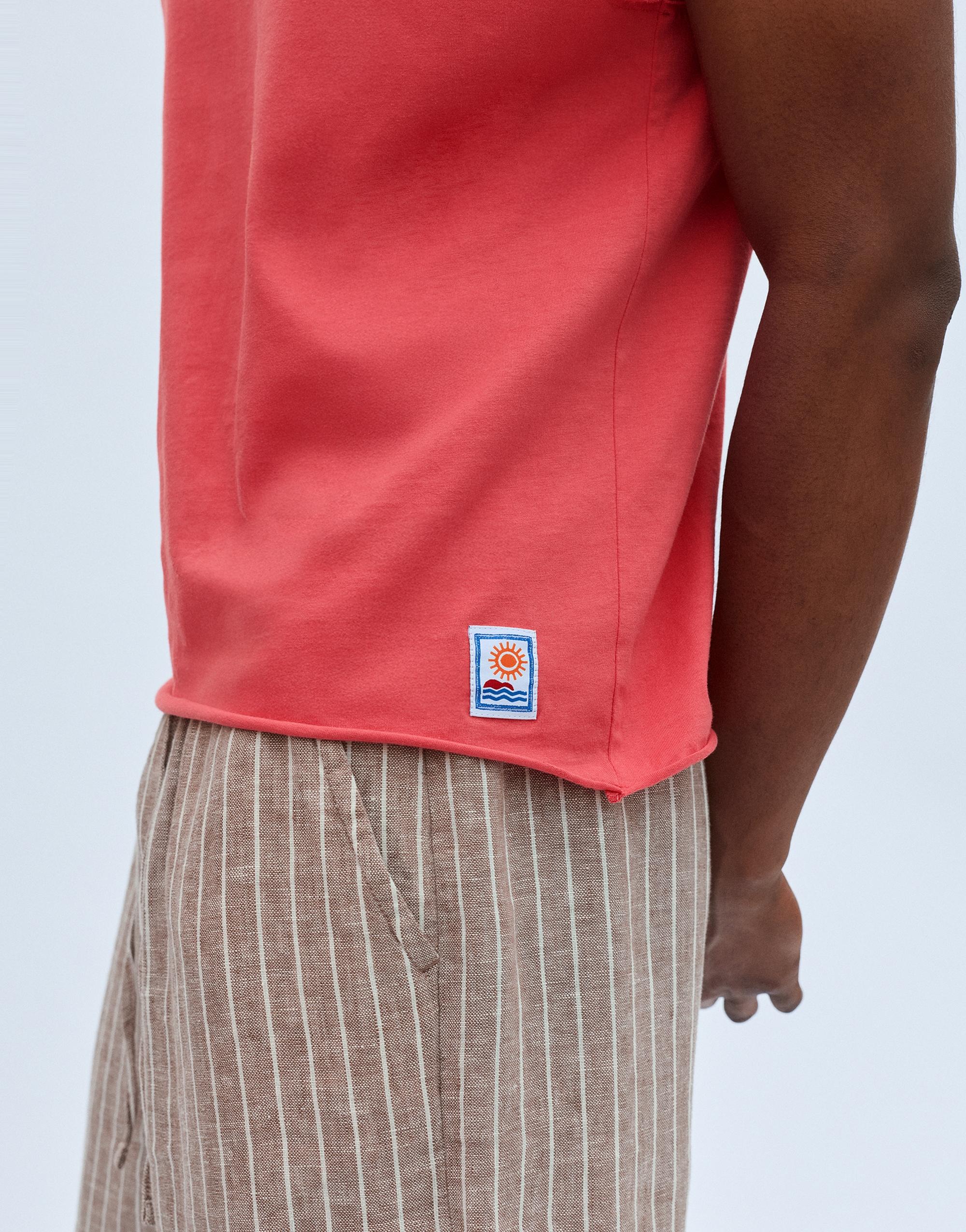 Boxy Ibiza vest top — Salmon pink