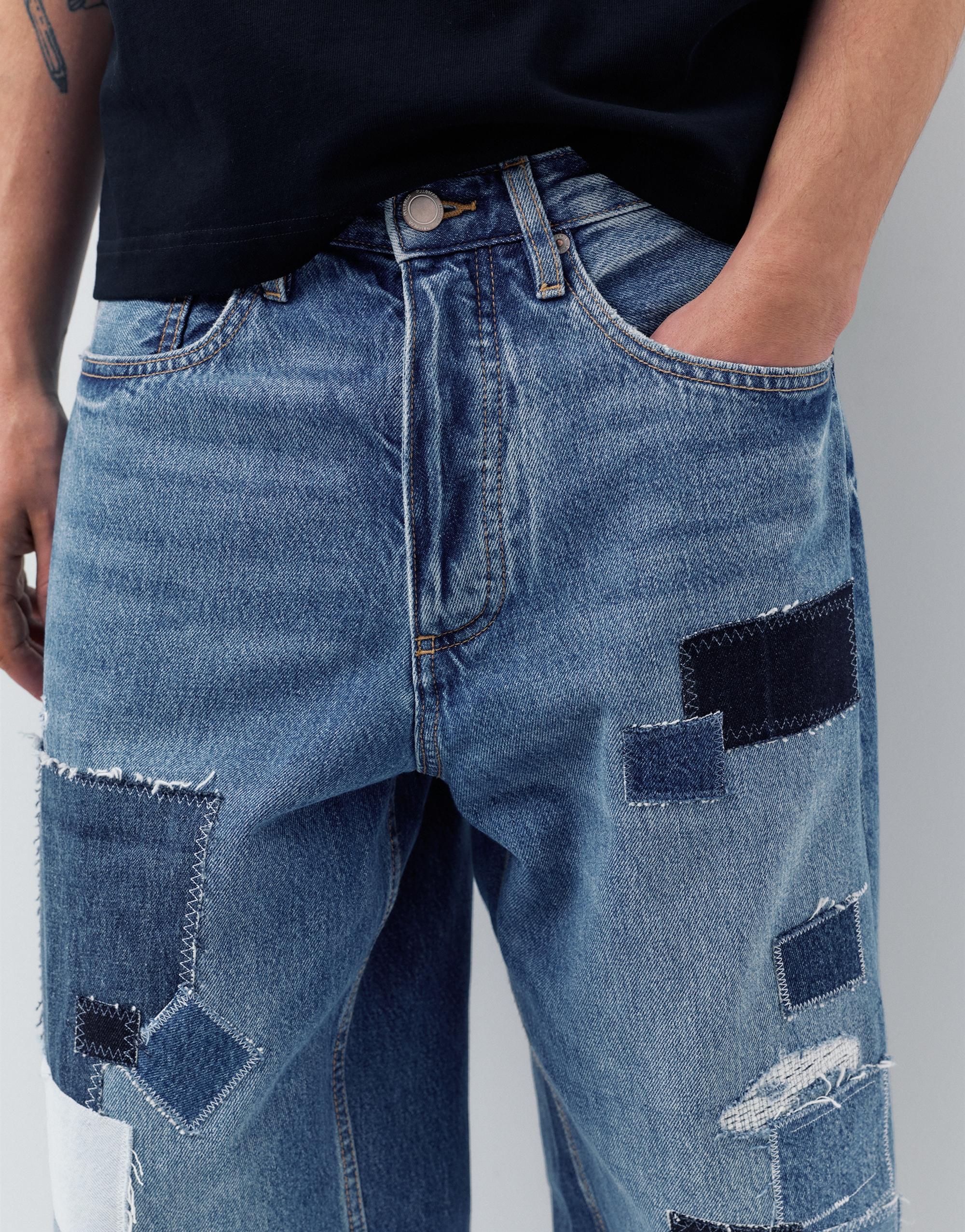 Patchwork baggy jean - Görsel 13