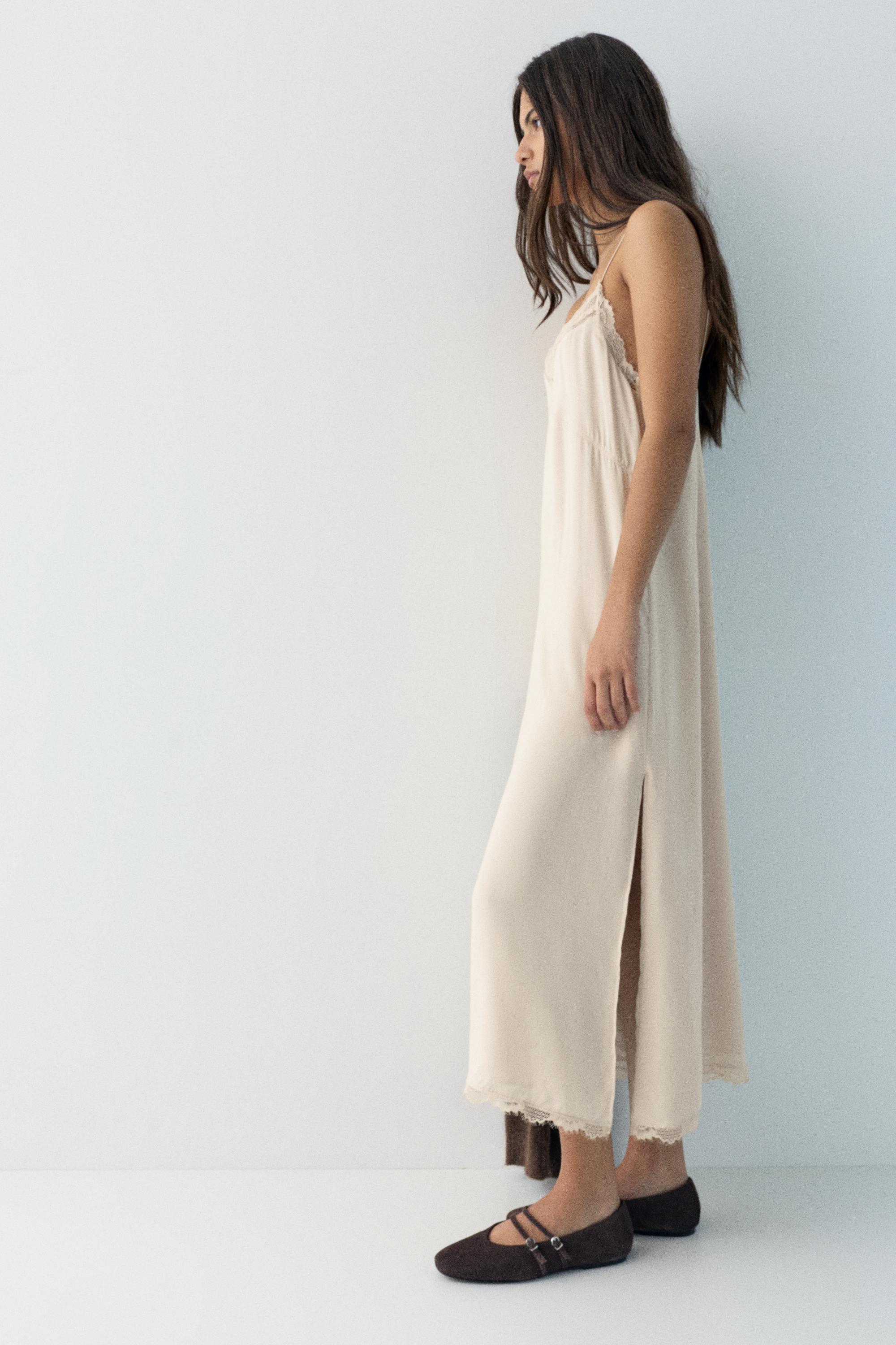 Camisole midi dress — Beige