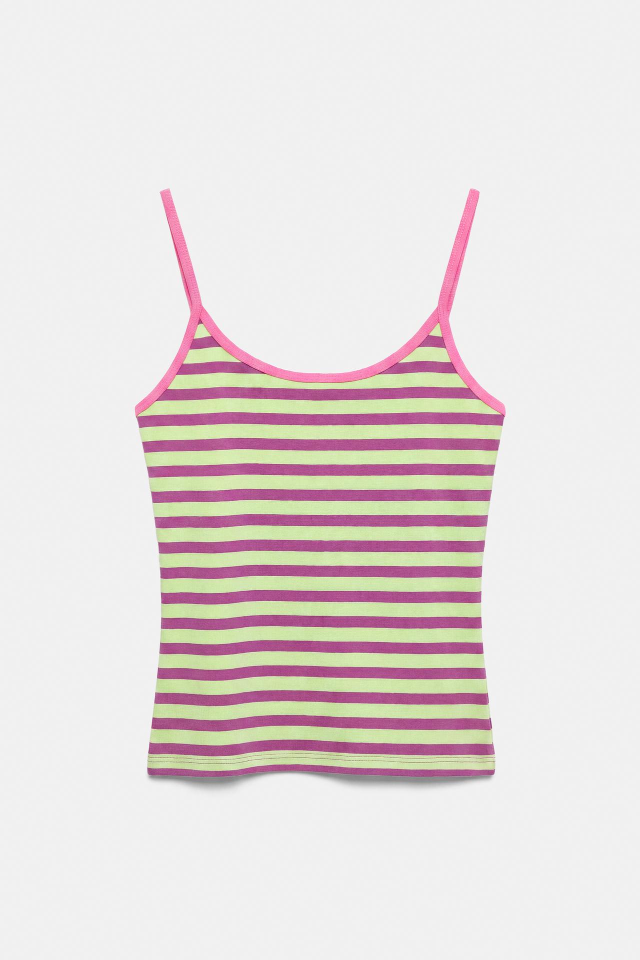 Thin strap top — Striped