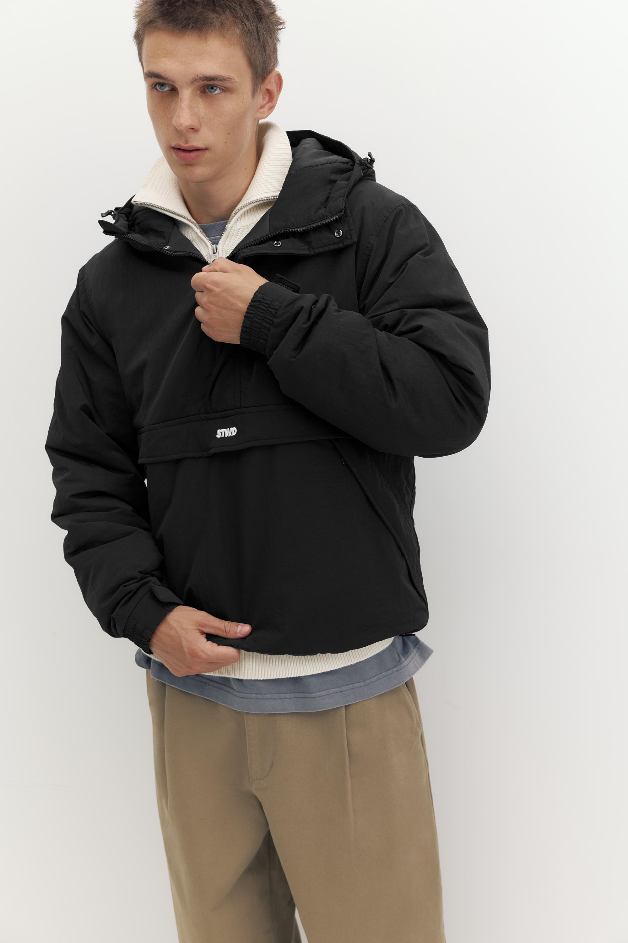 Hooded anorak jacket — Black
