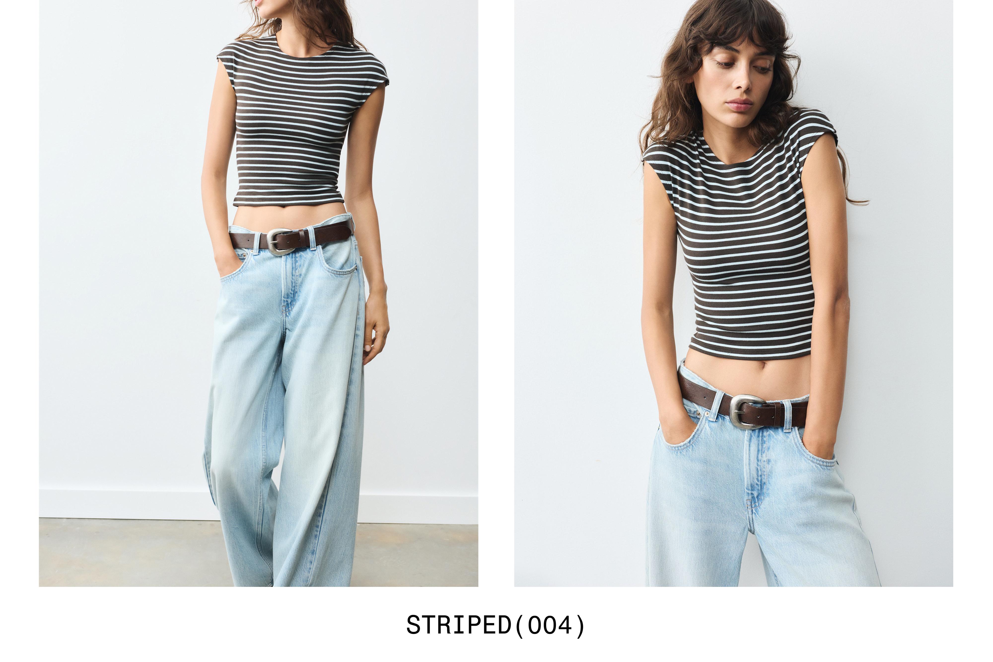 Fitted short sleeve T-shirt — Striped