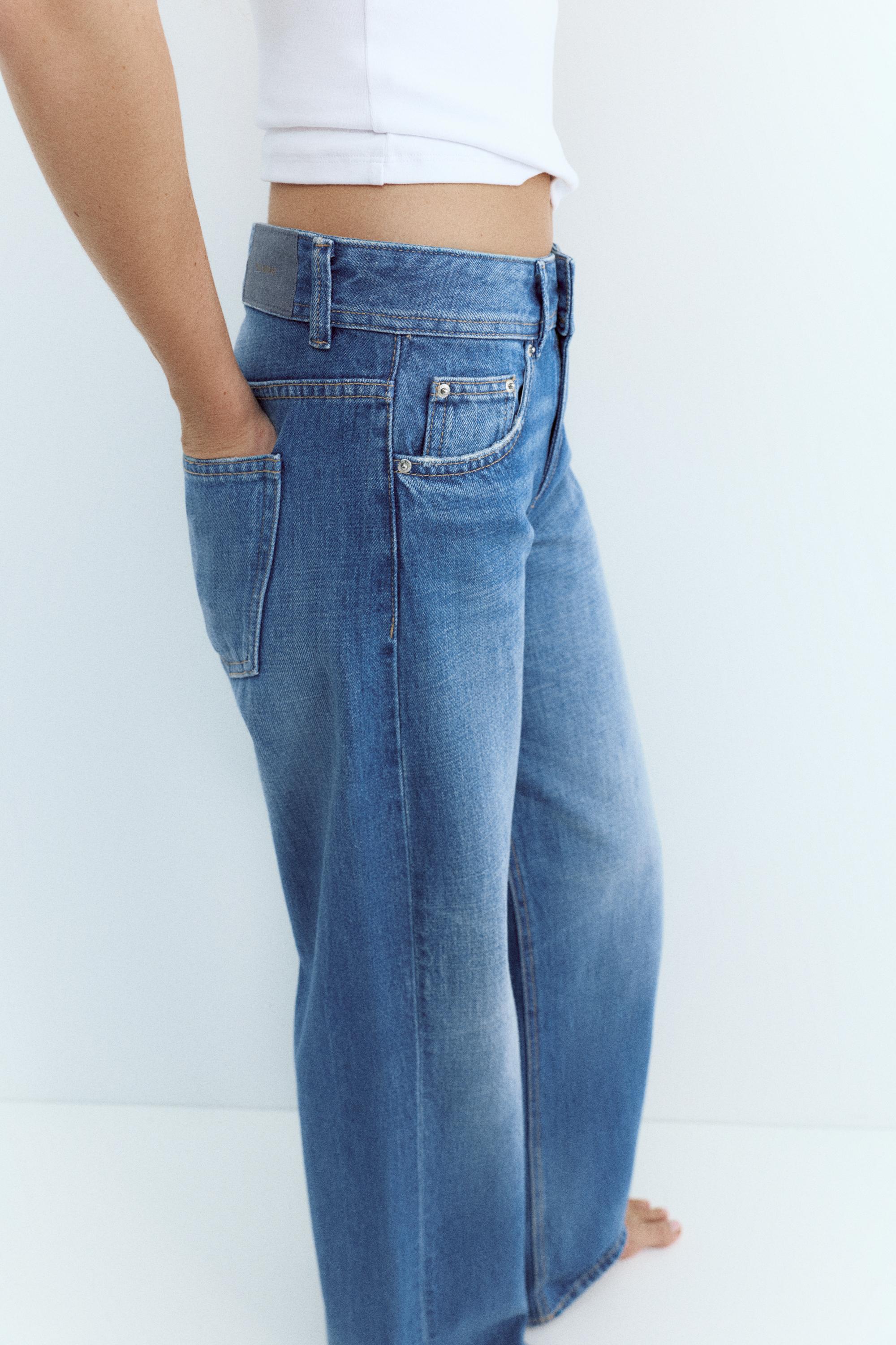 Low-rise straight-leg jeans — Ocean