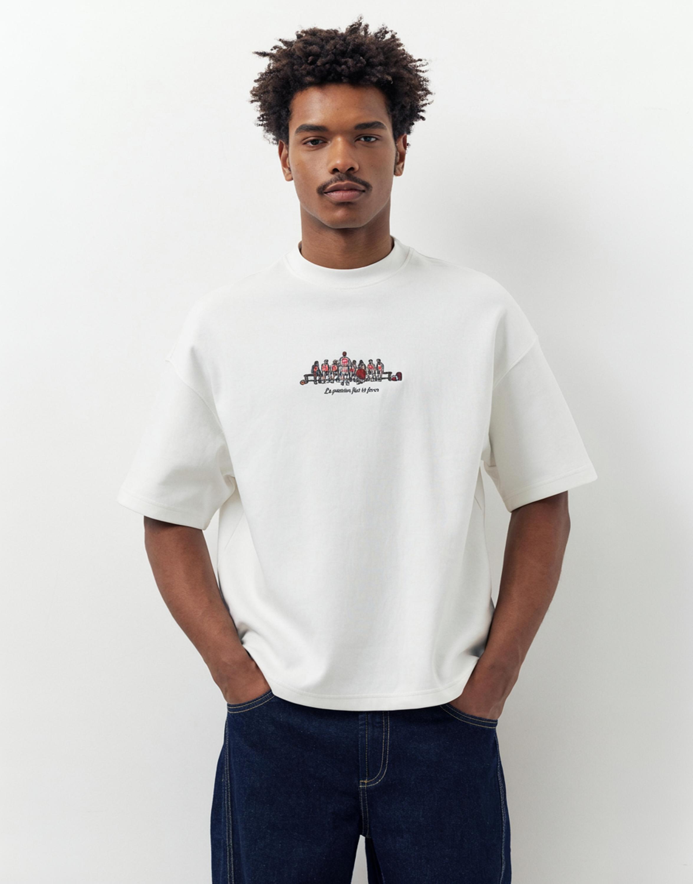 Kısa kollu nakışlı sweatshirt - Görsel 10