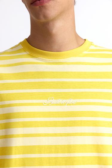 Relaxed striped T-shirt — Yellow 4